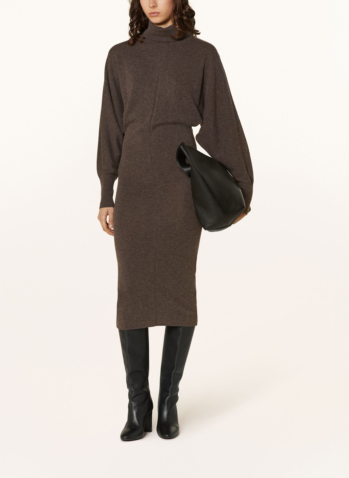 REISS Knit dress in dark brown