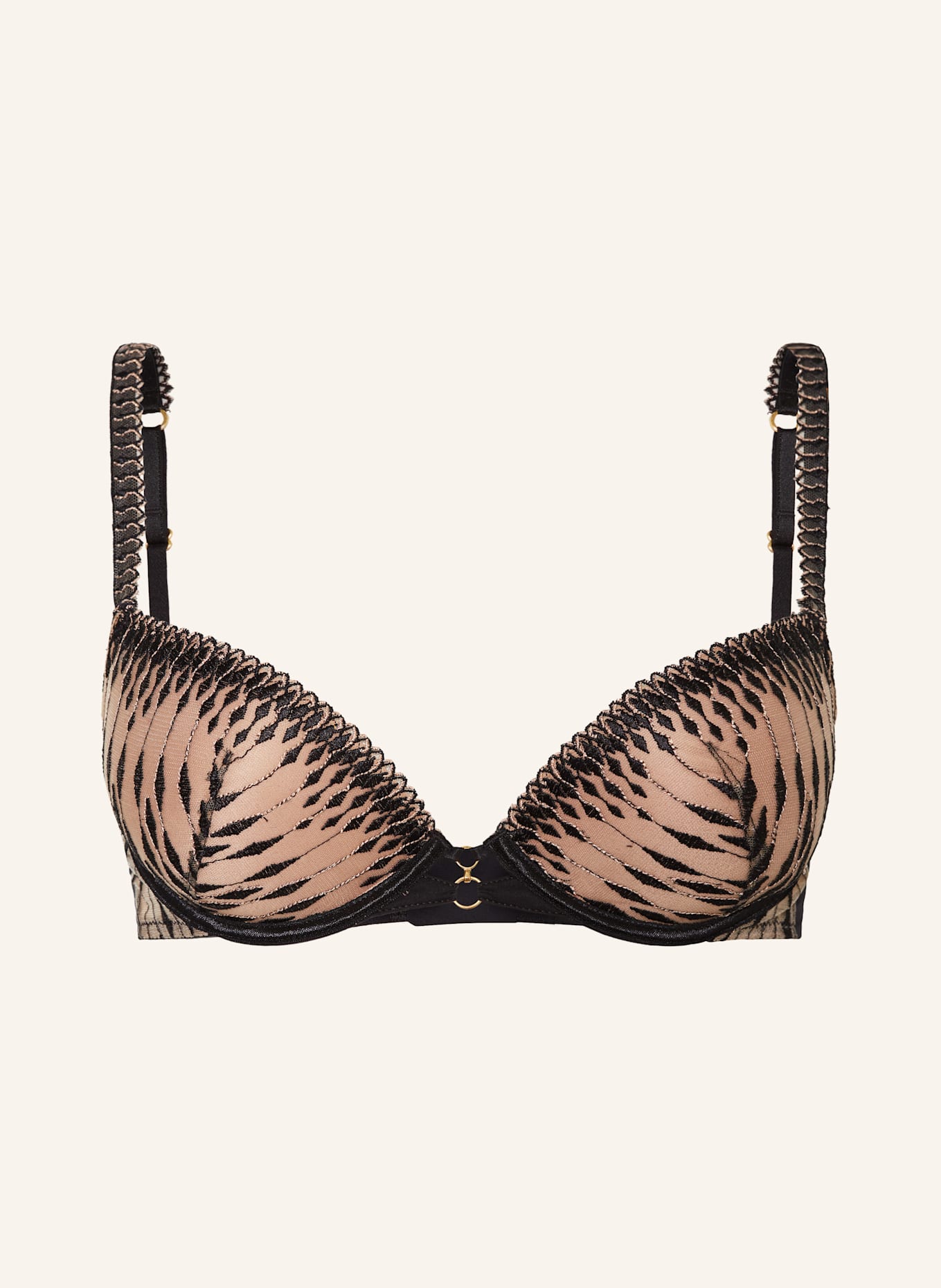 Aubade Push-up-BH VOODOO KISS mit Glitzergarn: SCHWARZ / BEIGE