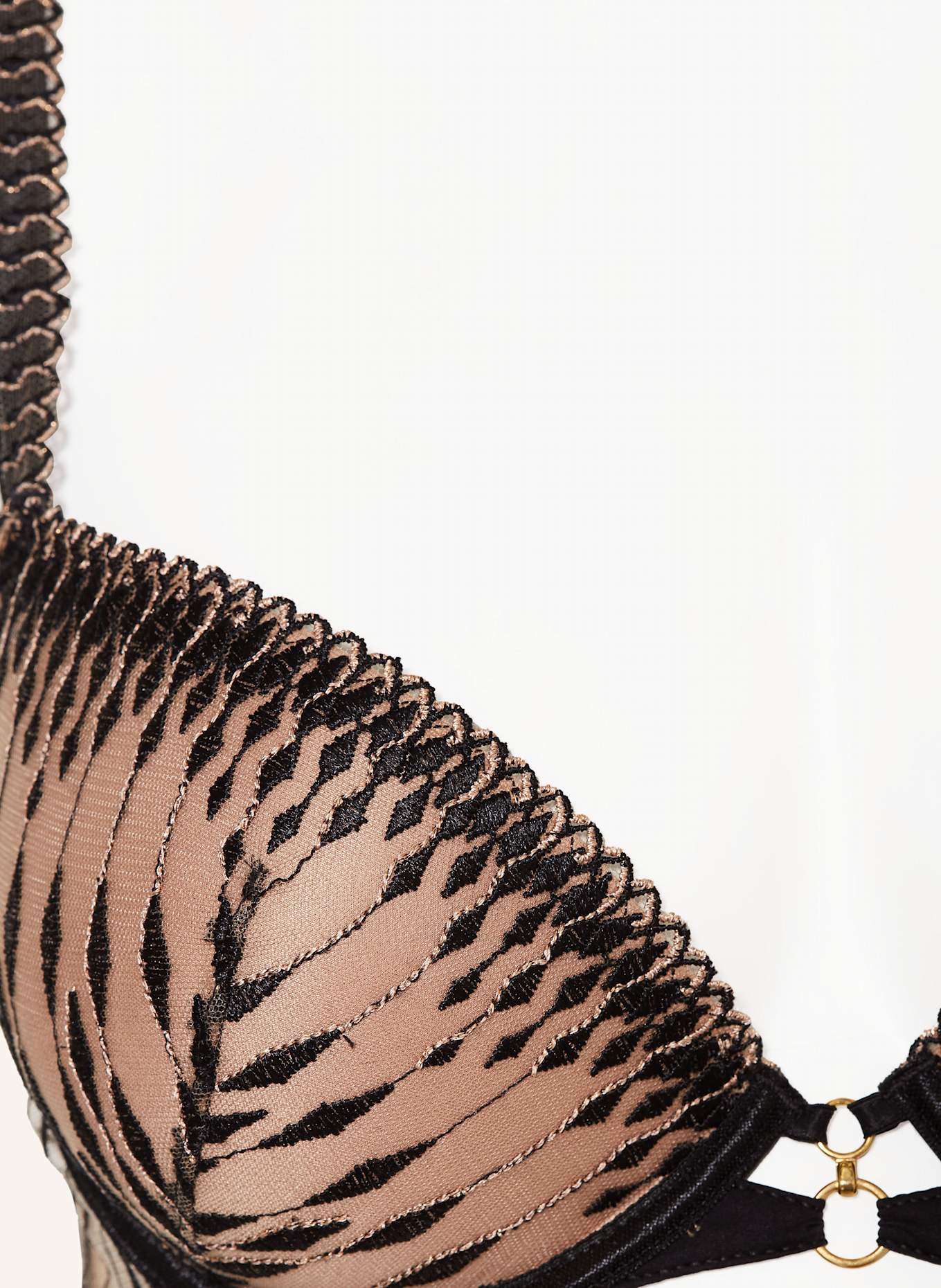 Aubade Push-up-BH VOODOO KISS mit Glitzergarn: SCHWARZ / BEIGE