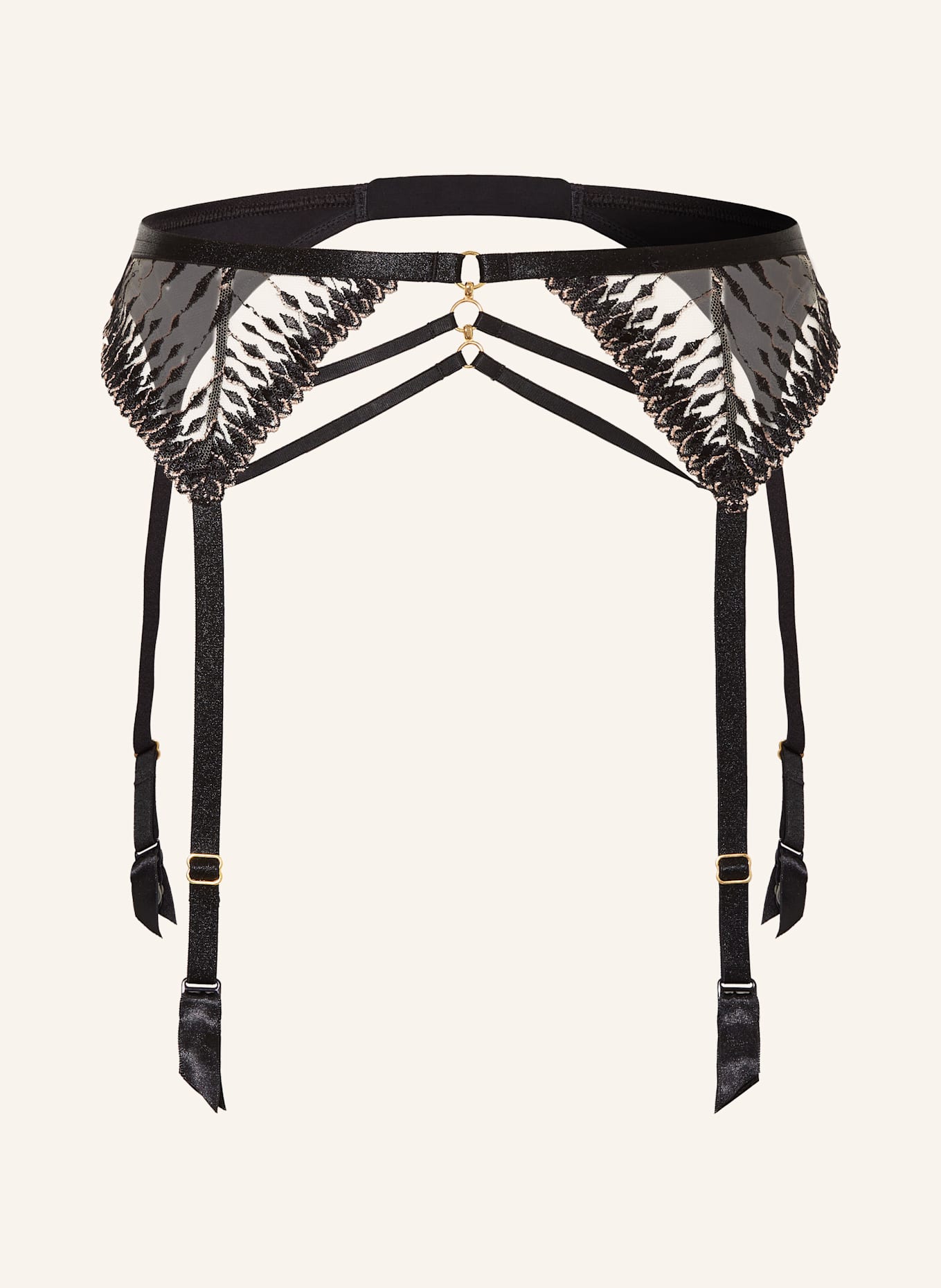 Aubade Strumpfhalter VOODOO KISS mit Glitzergarn: SCHWARZ