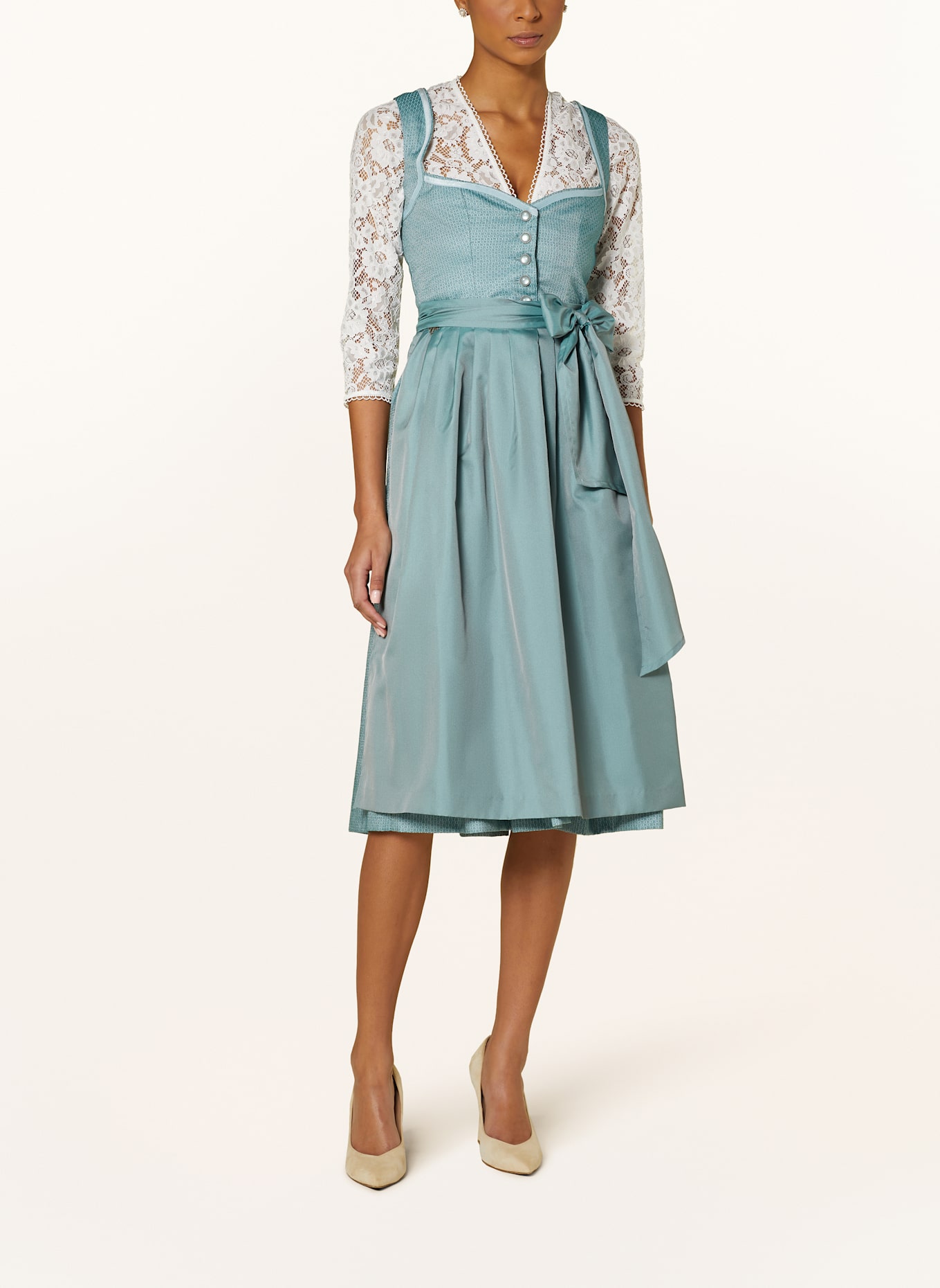 KRÜGER Dirndl blouse ADELAIDA with 3/4 sleeves: WHITE