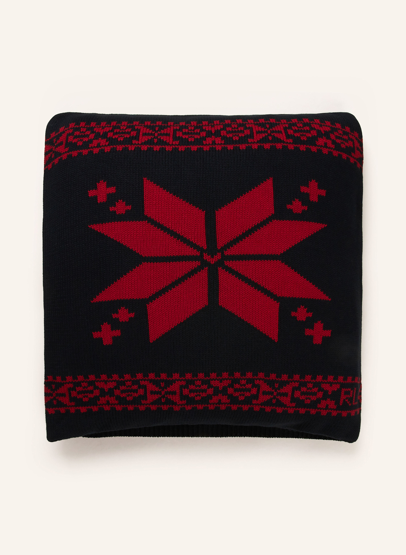 RALPH LAUREN HOME Dekokissen EVERETT: SCHWARZ / DUNKELROT