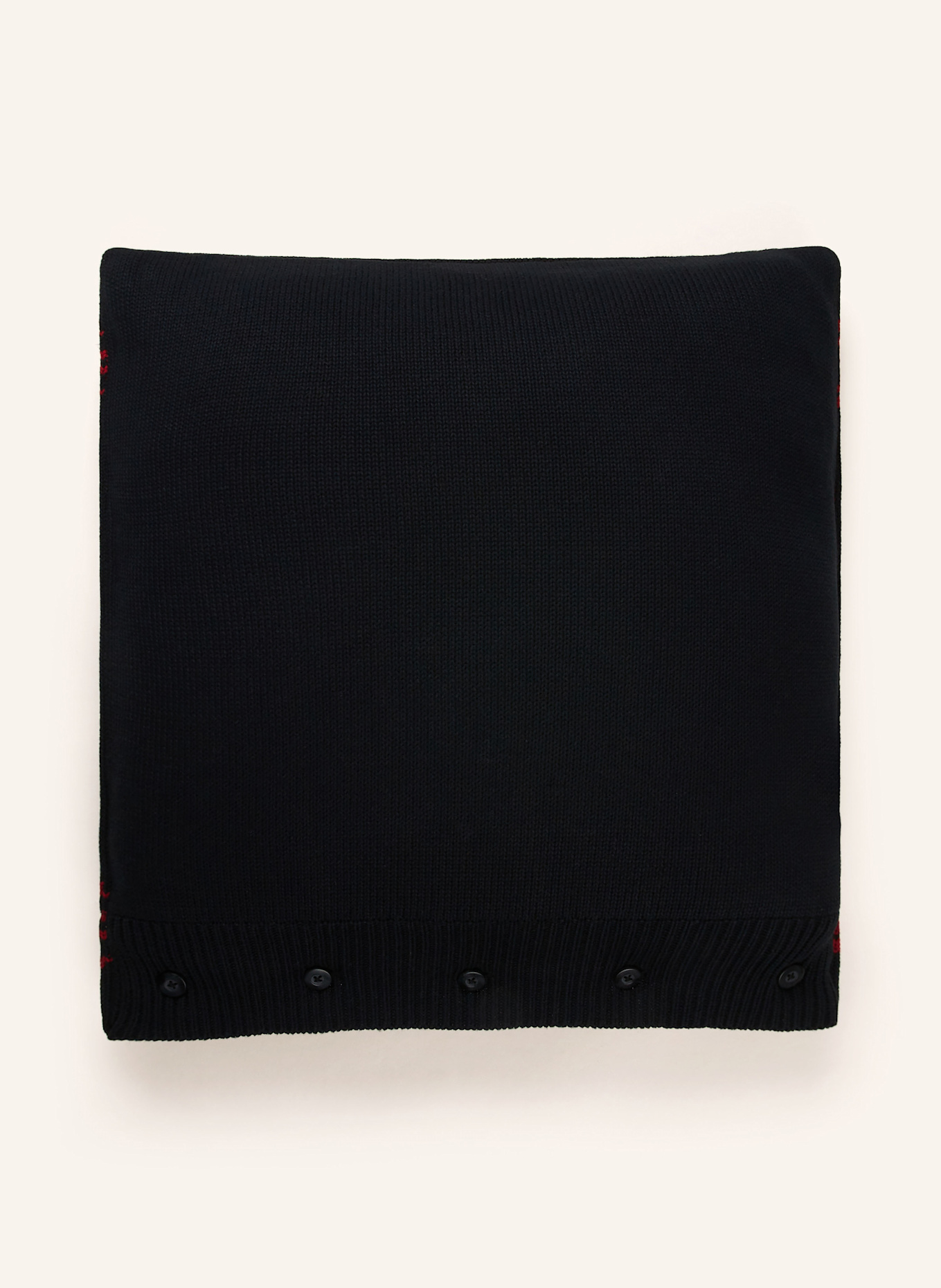 RALPH LAUREN HOME Dekokissen EVERETT: SCHWARZ / DUNKELROT