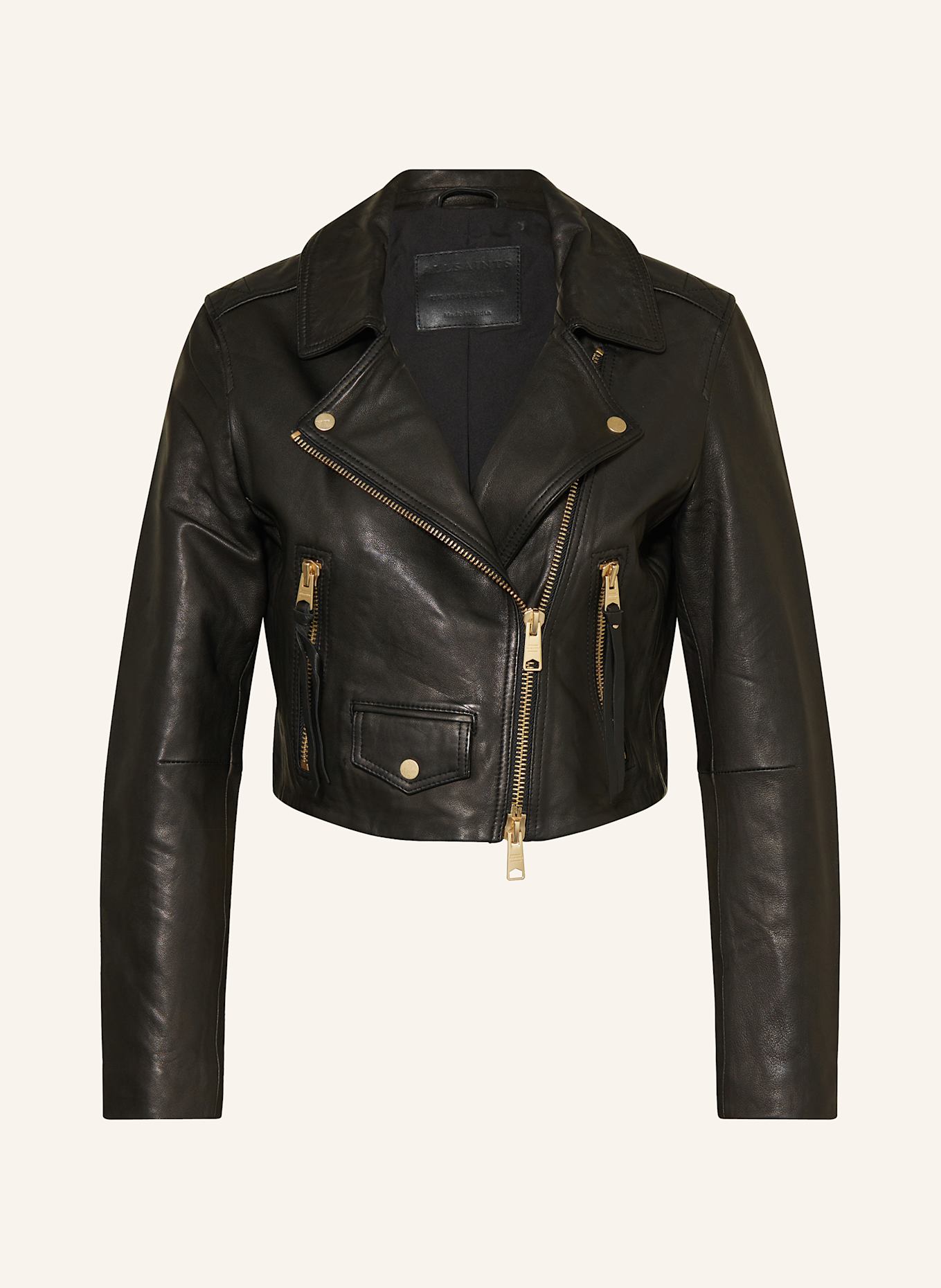 ALLSAINTS Cropped-Lederjacke ELORA: SCHWARZ