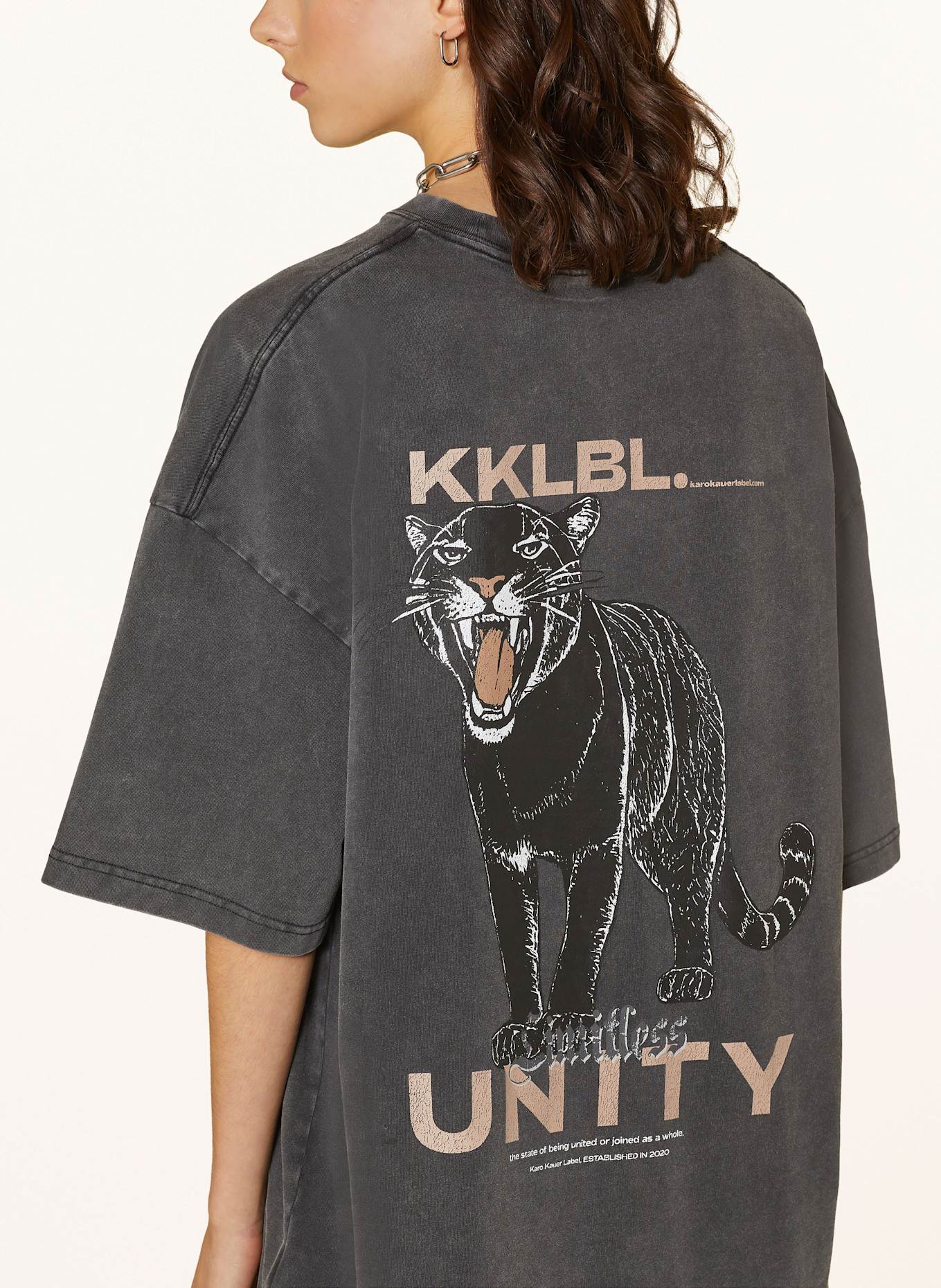 KARO KAUER T-Shirt PUM: DUNKELGRAU