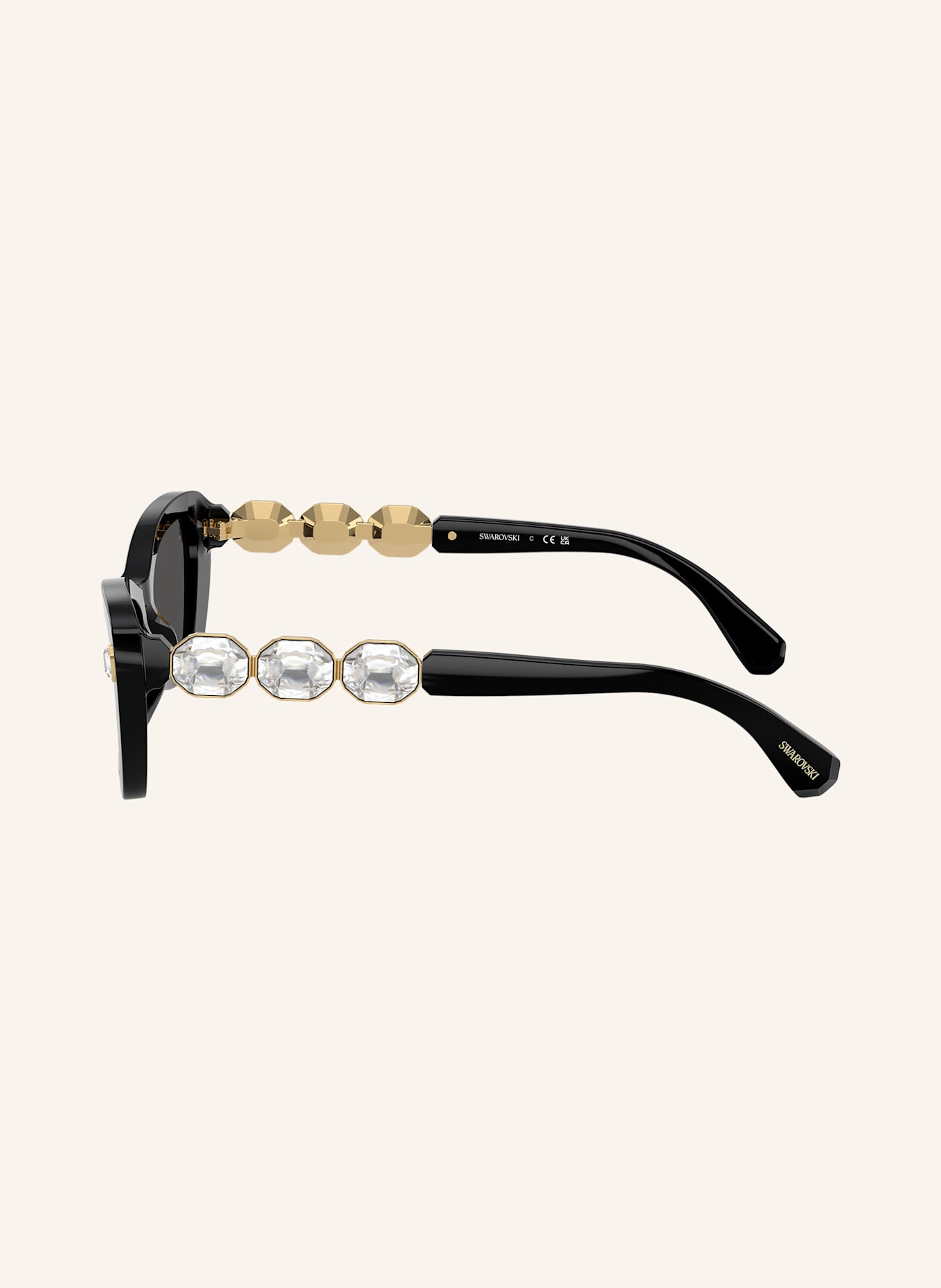SWAROVSKI Set: Sonnenbrille SK6033 und Armband: 100187 - SCHWARZ/ DUNKELGRAU