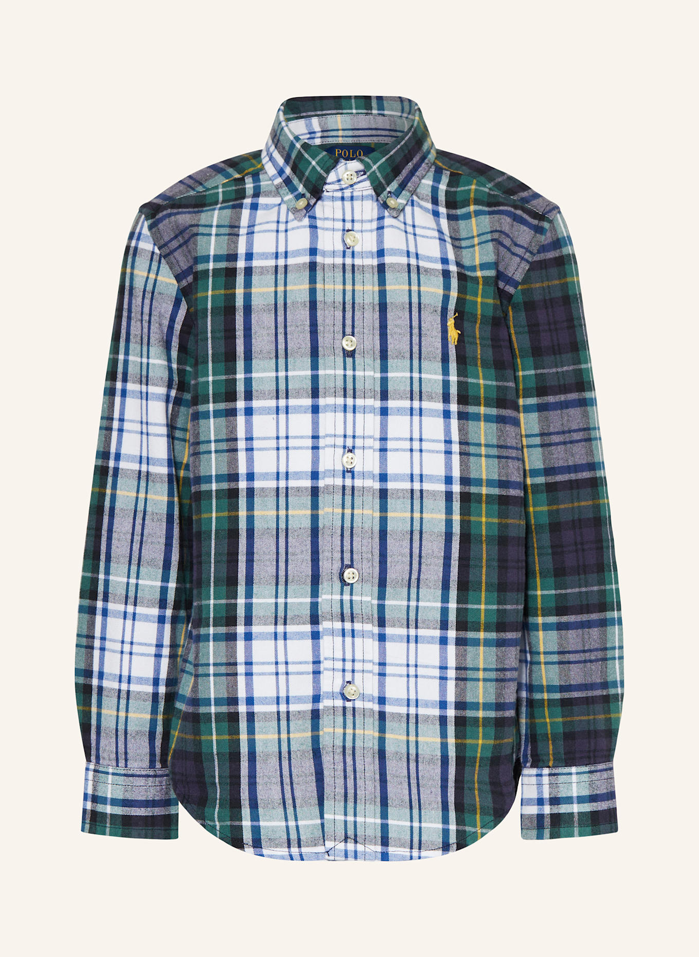 POLO RALPH LAUREN Oxfordhemd aus Flanell, Farbe: BLAU/ WEISS (Bild 1)