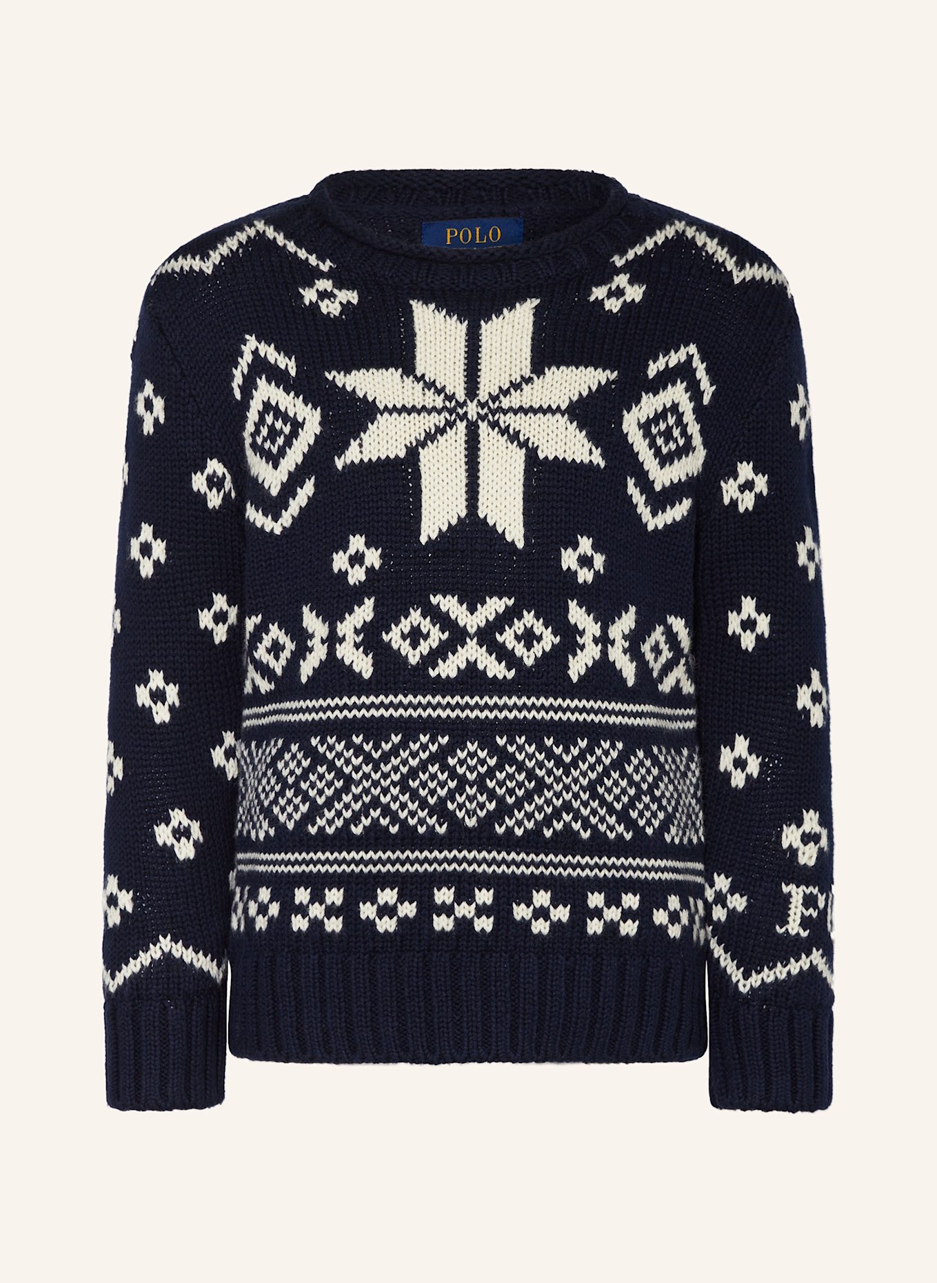 POLO RALPH LAUREN Pullover: DUNKELBLAU / WEISS