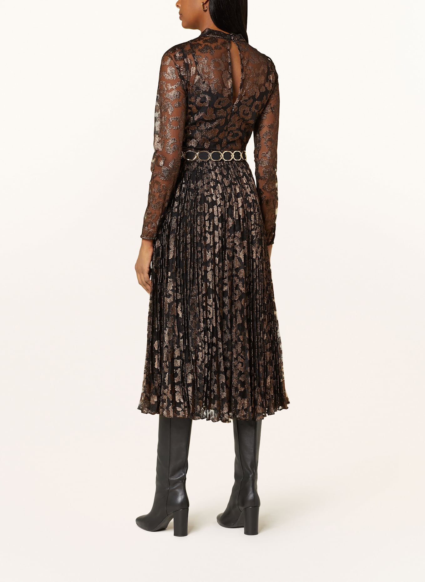 Phase Eight THEODORA dress with pleats and glitter thread