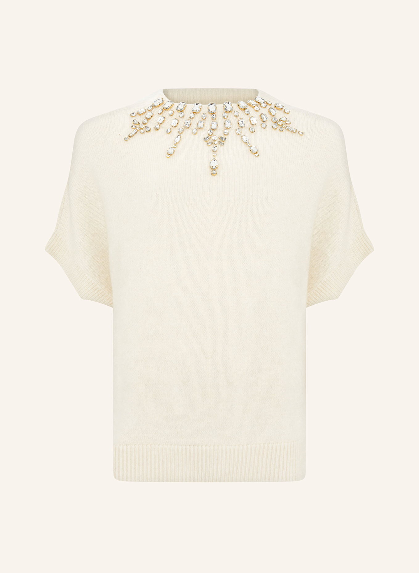 Phase Eight T-Shirt mit Schmucksteinen, Farbe: ECRU (Bild 1)