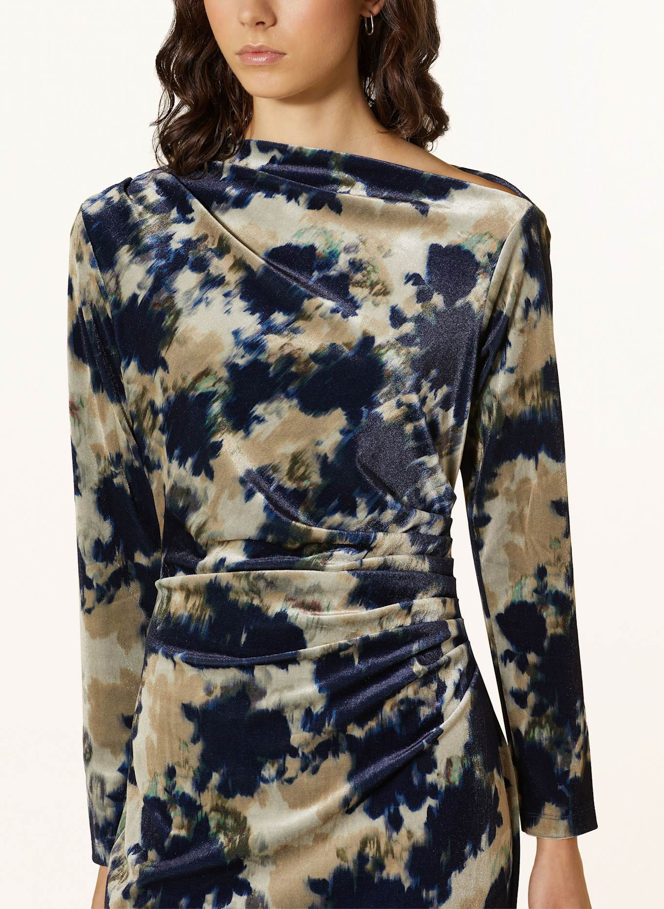 Reiss blue velvet dress cheap