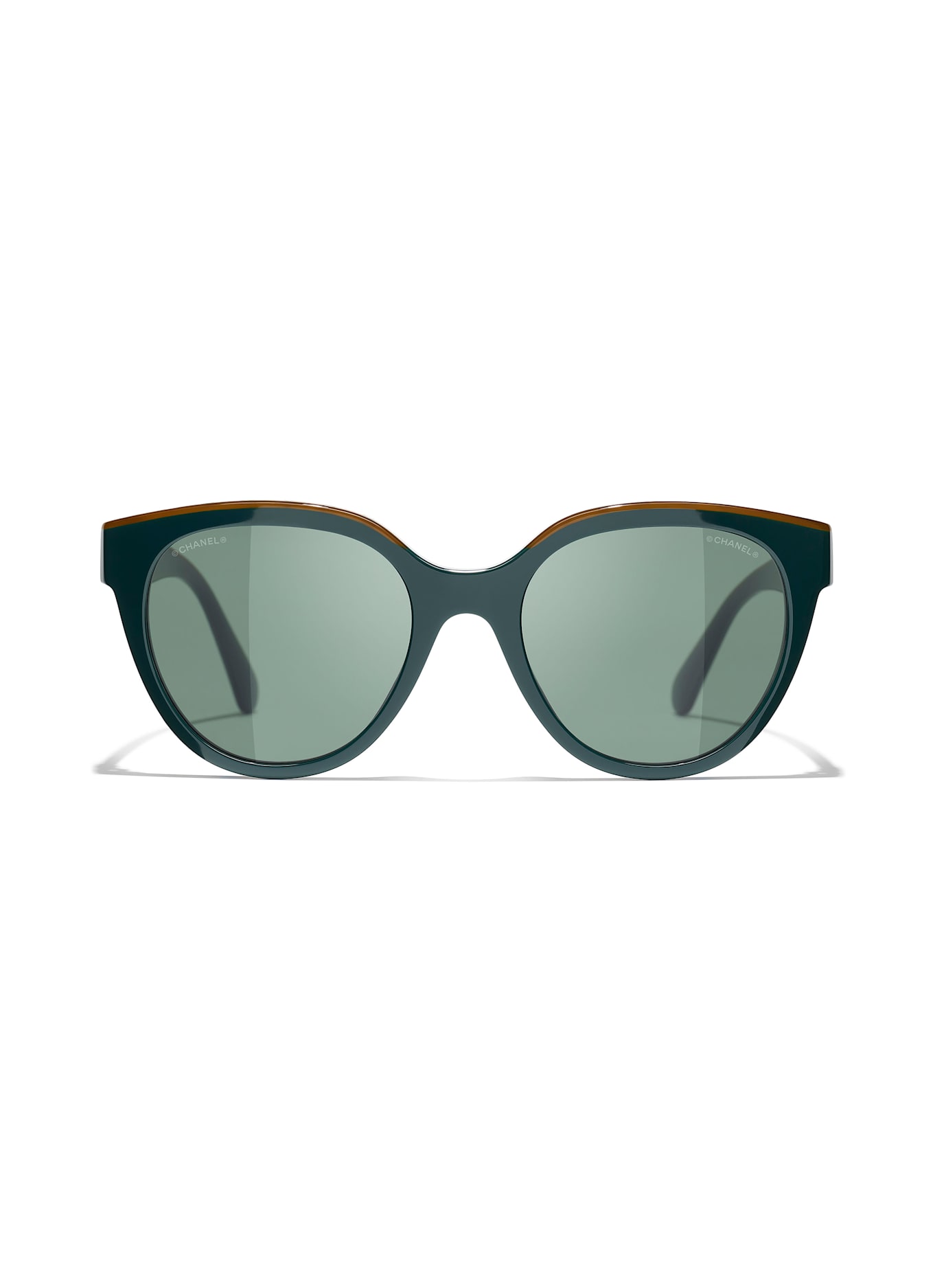 CHANEL Cat-eye shaped sunglasses: 179571 - DARK GREEN/ GREEN