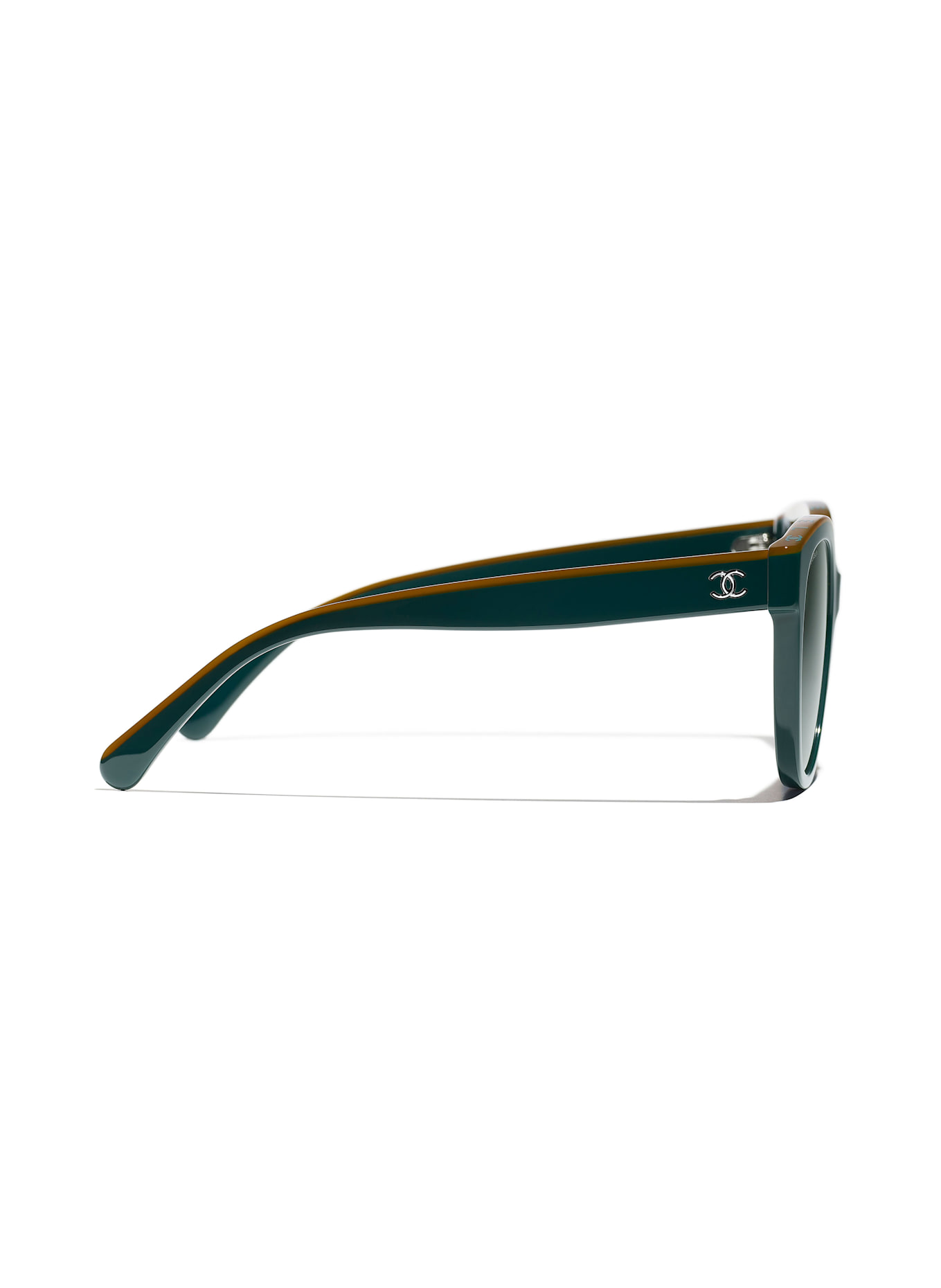 CHANEL Cat-eye shaped sunglasses: 179571 - DARK GREEN/ GREEN