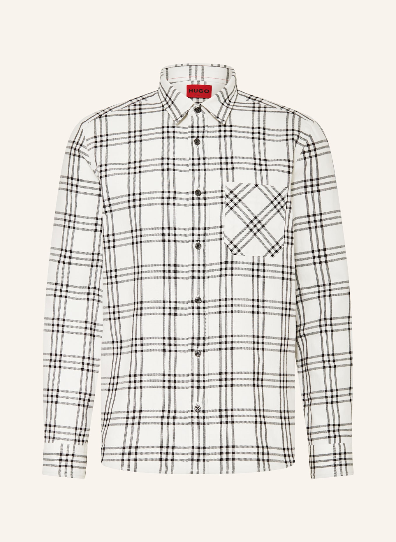 HUGO Shirt EMERO straight fit: BLACK / WHITE