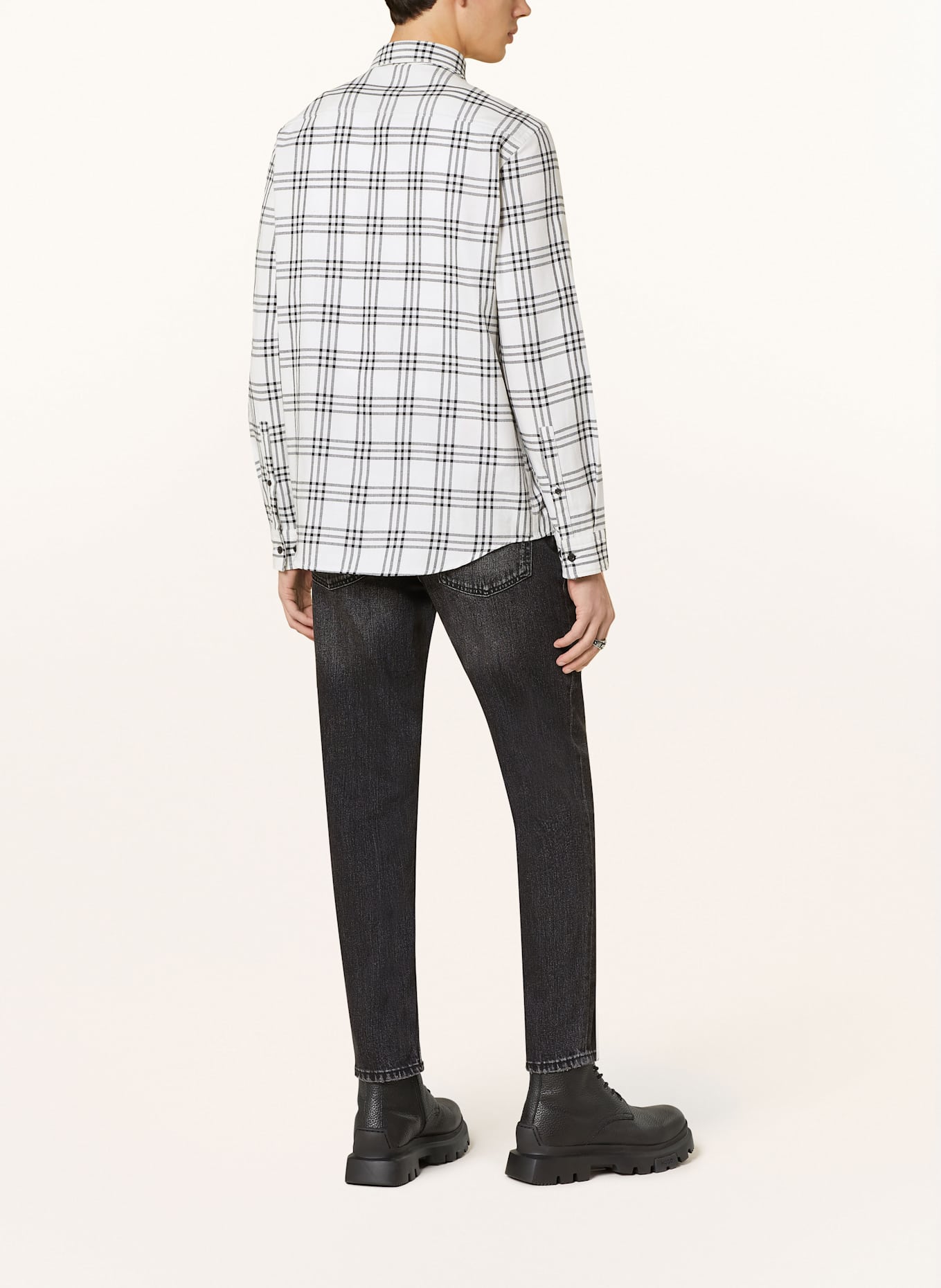 HUGO Shirt EMERO straight fit: BLACK / WHITE