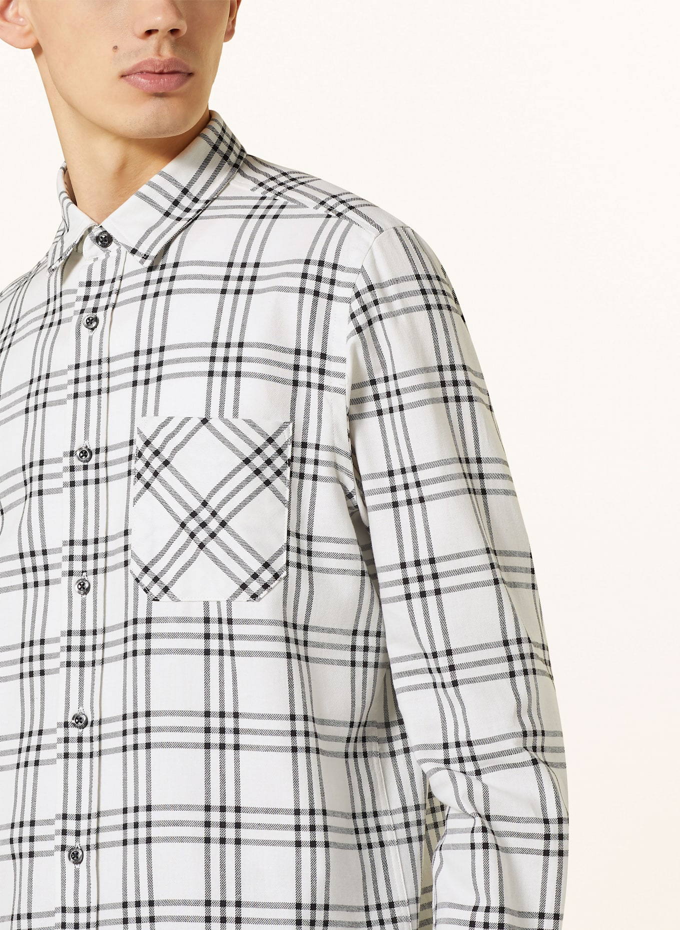 HUGO Shirt EMERO straight fit: BLACK / WHITE