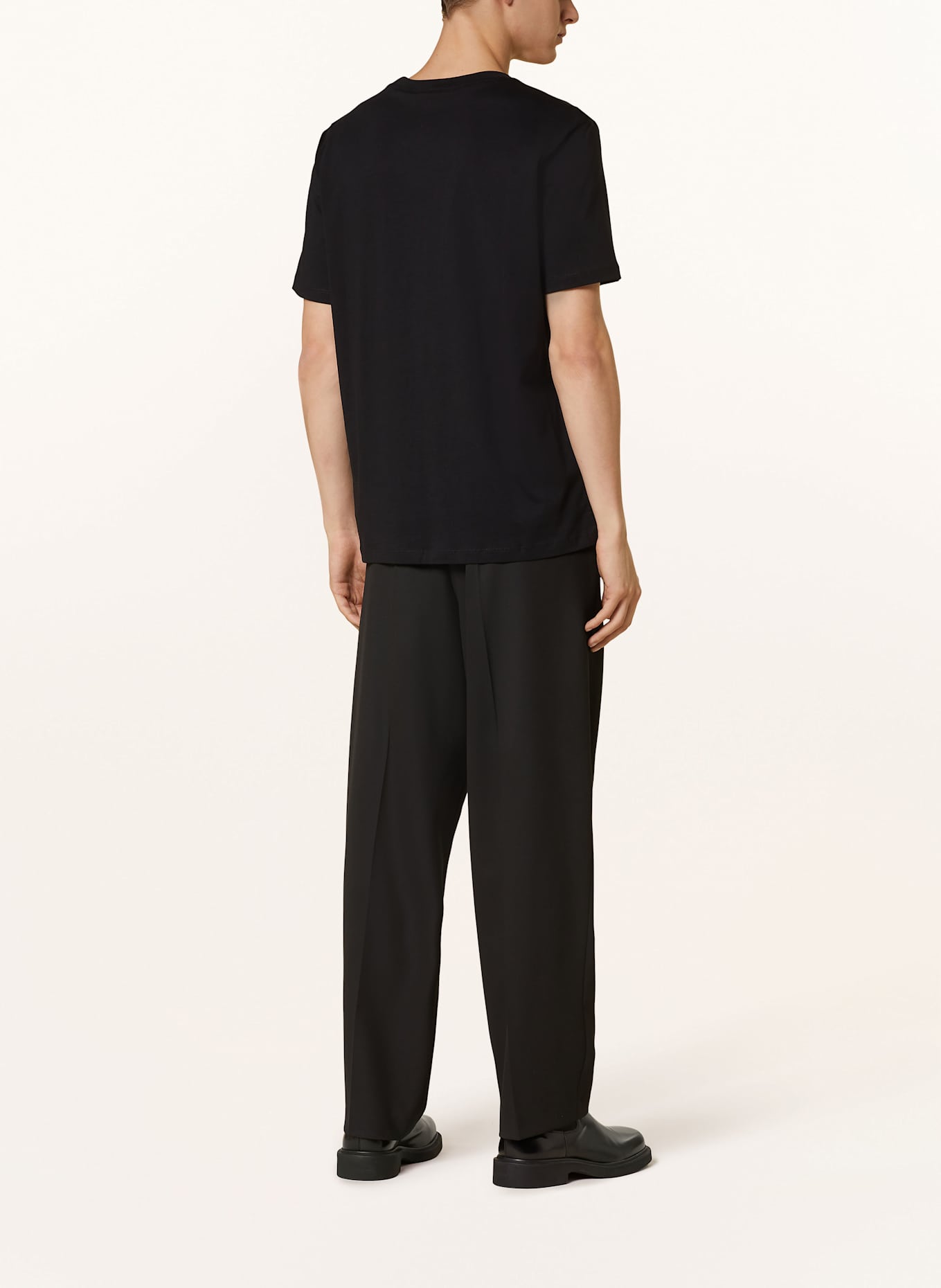 HUGO Tričko DEYLADEC: ČERNÁ / ČERVENÁ / SVĚTLE ŠEDÁ