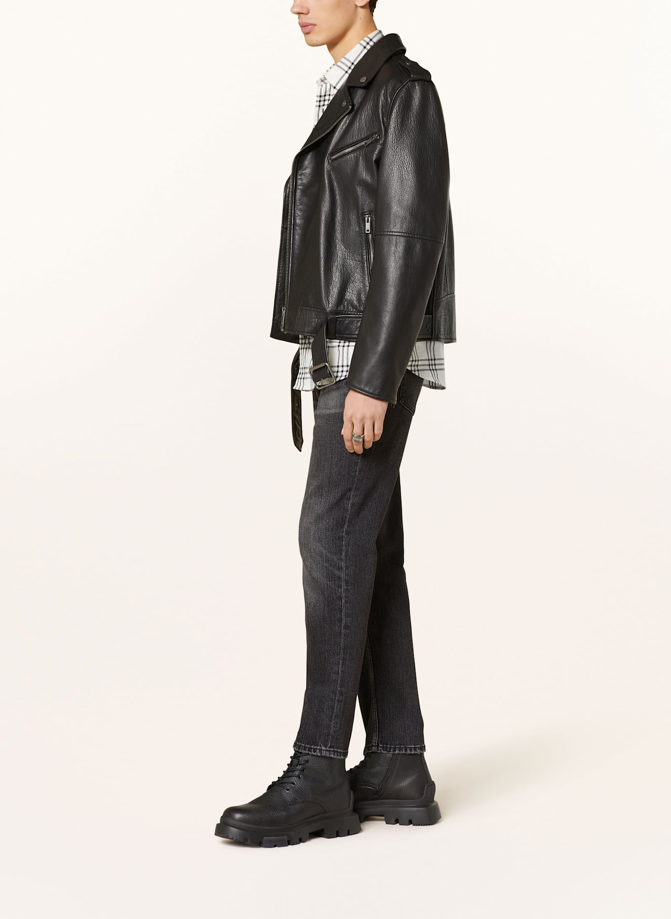 HUGO jeans long-sleeve HUGO 634 tapered fit, Color: 010 CHARCOAL (Image 4)