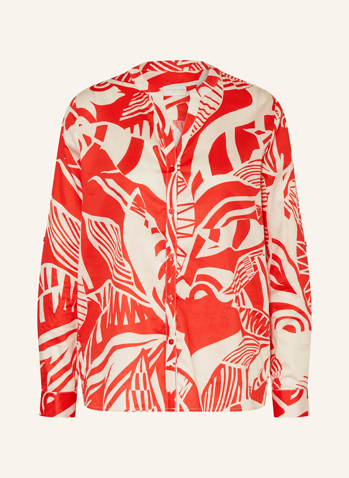 MILANO ITALY Blouse: RED / ECRU