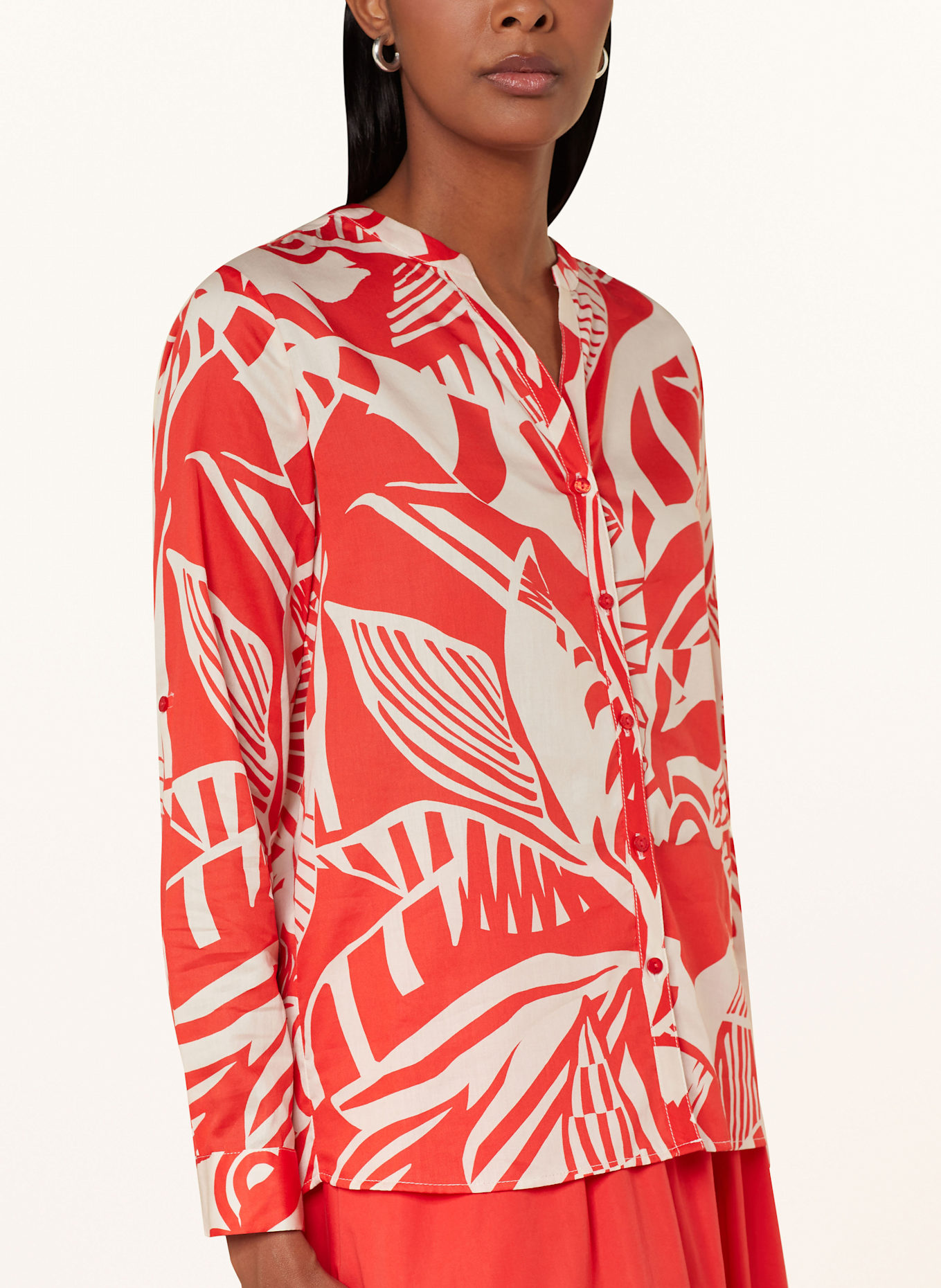 MILANO ITALY Blouse: RED / ECRU