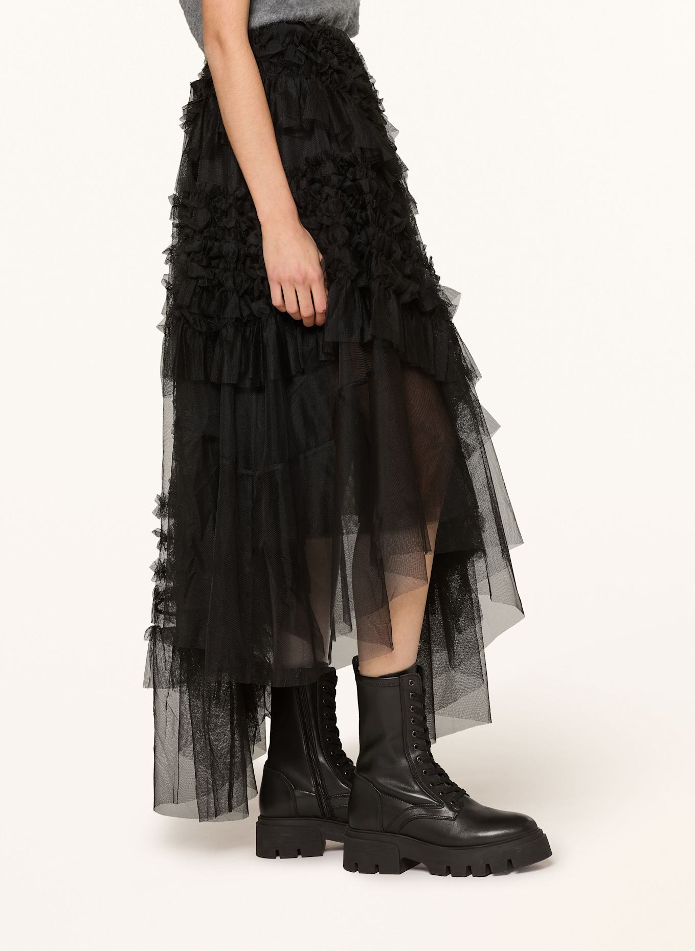 ALLSAINTS Tüllrock JEN mit Rüschen: SCHWARZ