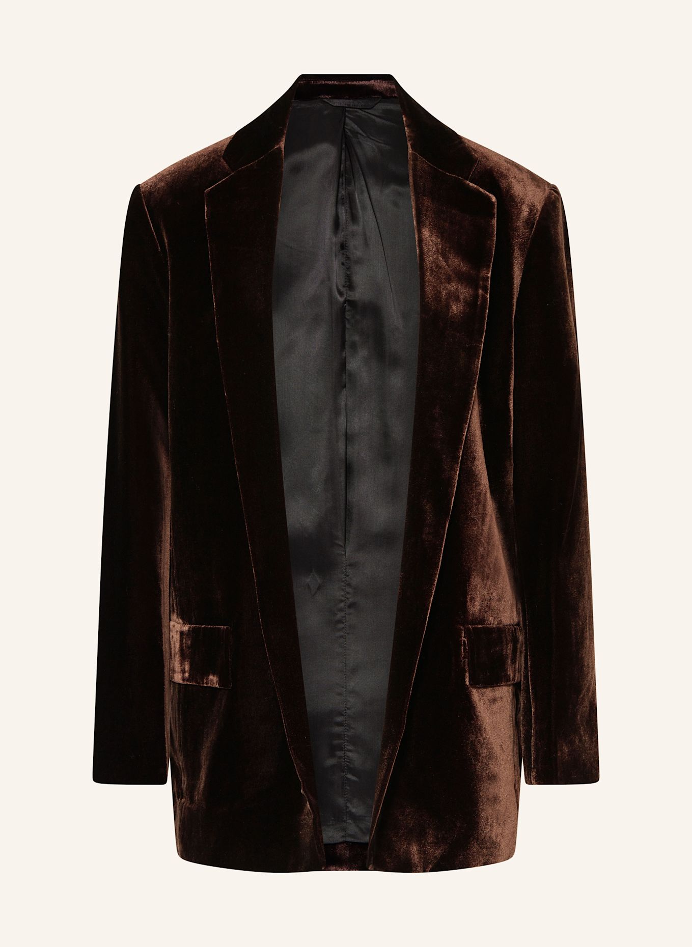COS Velvet blazer in dark brown