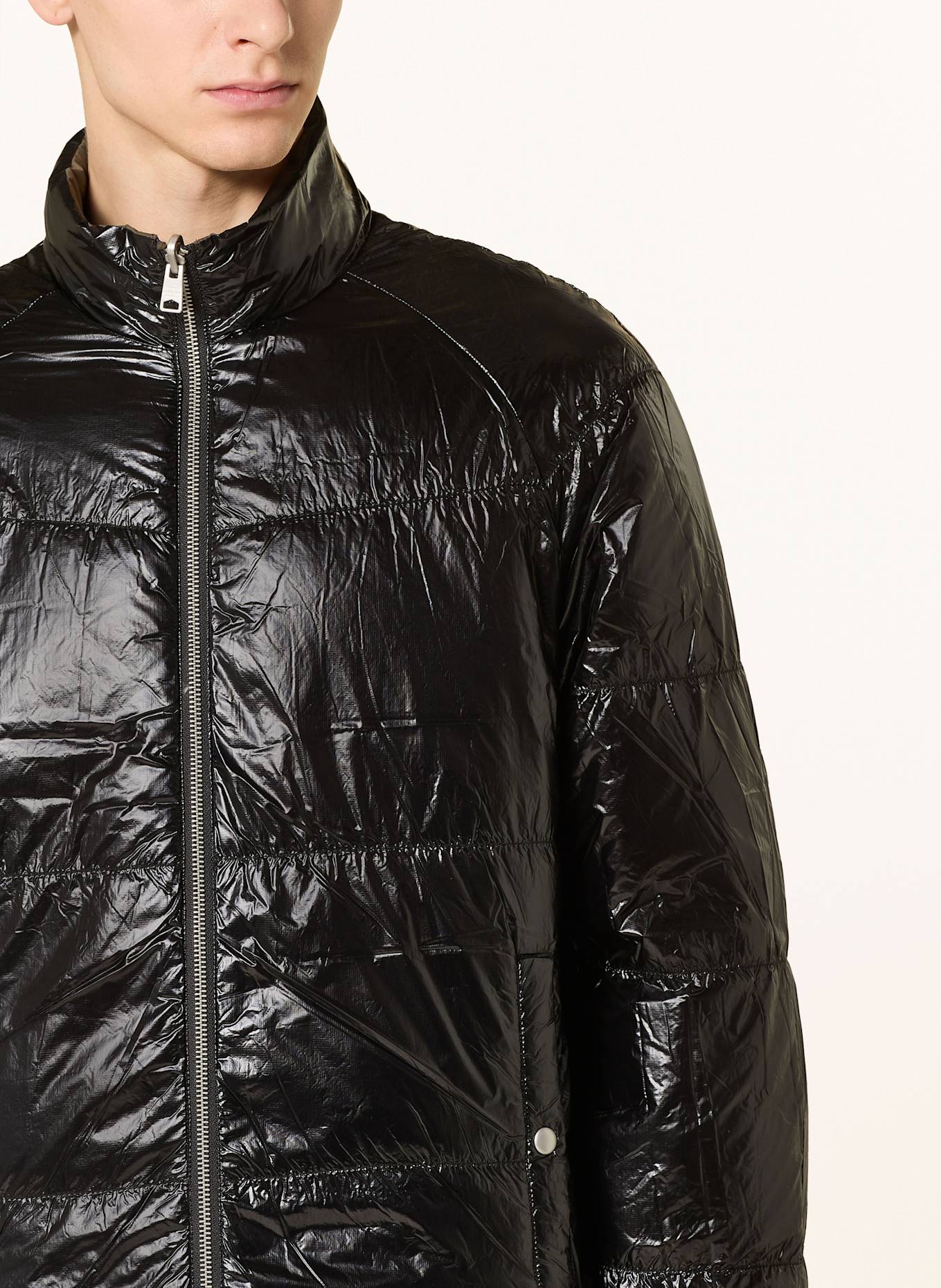 ALLSAINTS GRIFFIN reversible quilted jacket in khaki