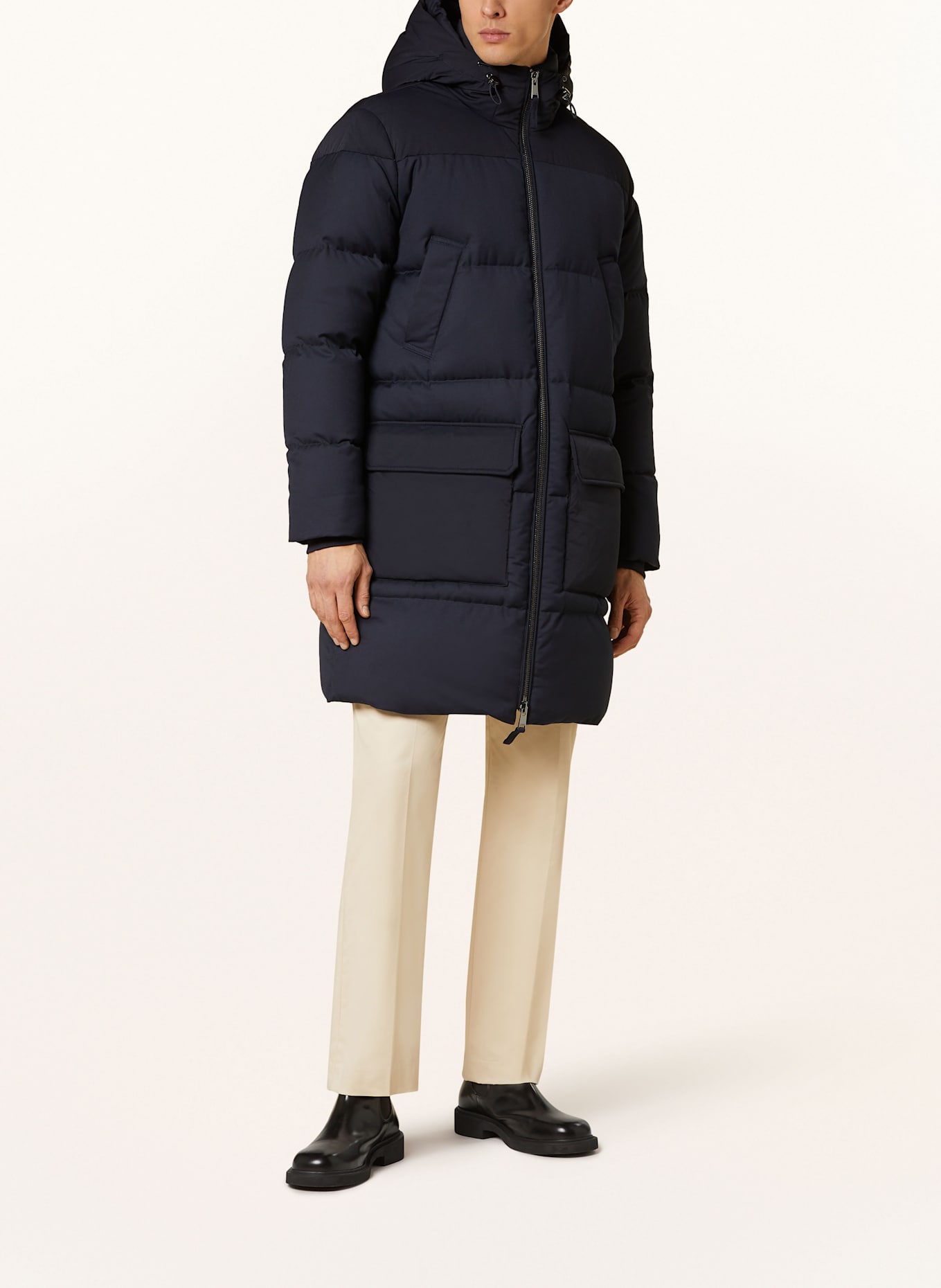 REISS Down coat in dark blue - Main Image
