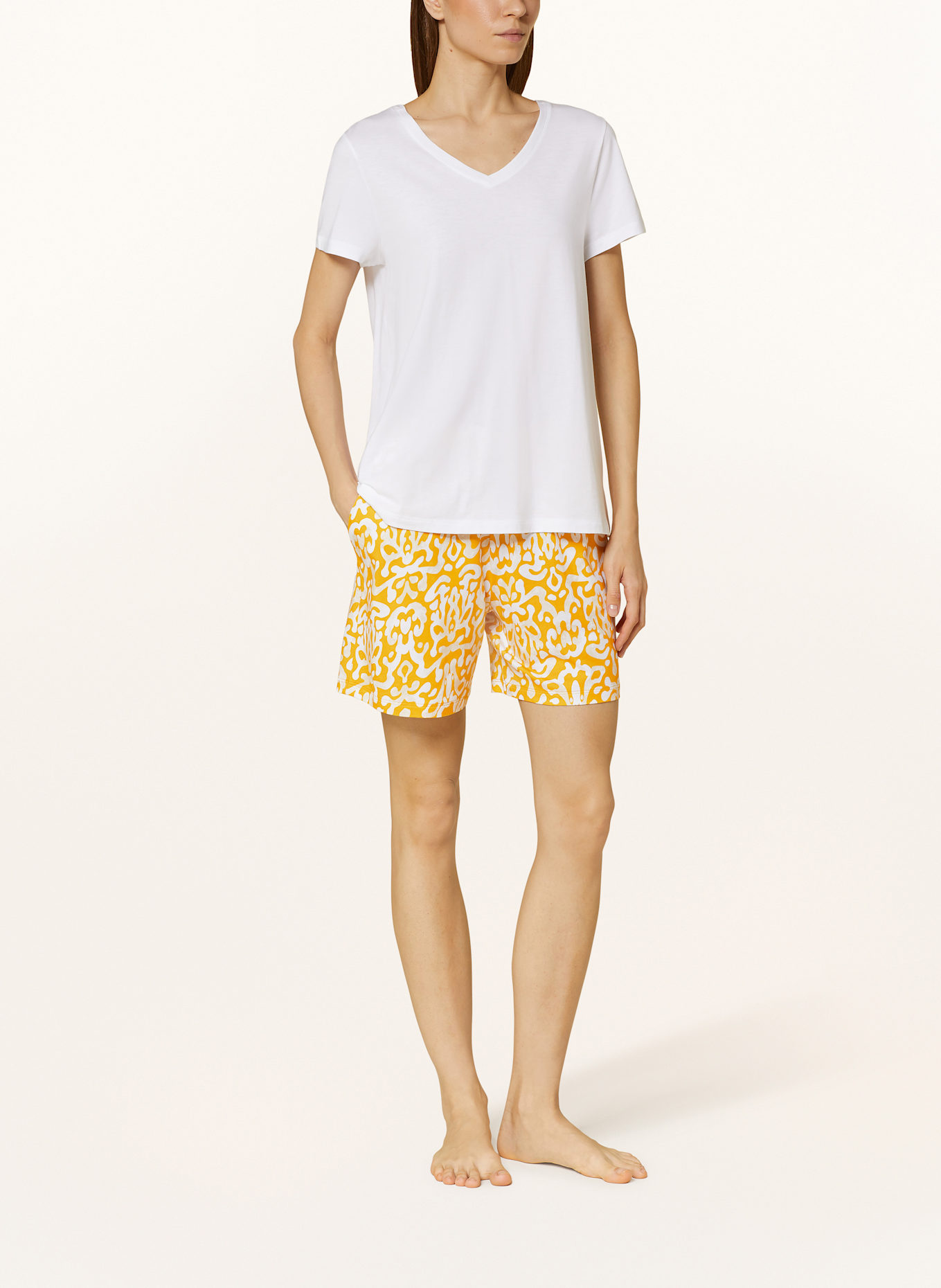 HANRO Schlafshorts SLEEP & LOUNGE: DUNKELGELB / ECRU / BEIGE