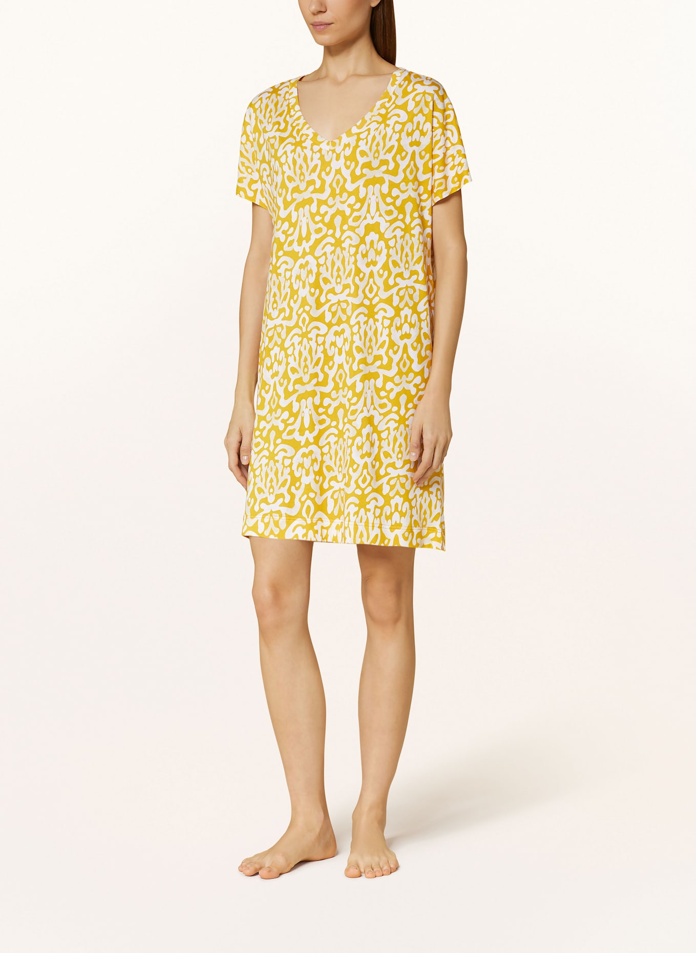 HANRO Nightgown SLEEP & LOUNGE: DARK YELLOW / ECRU / BEIGE