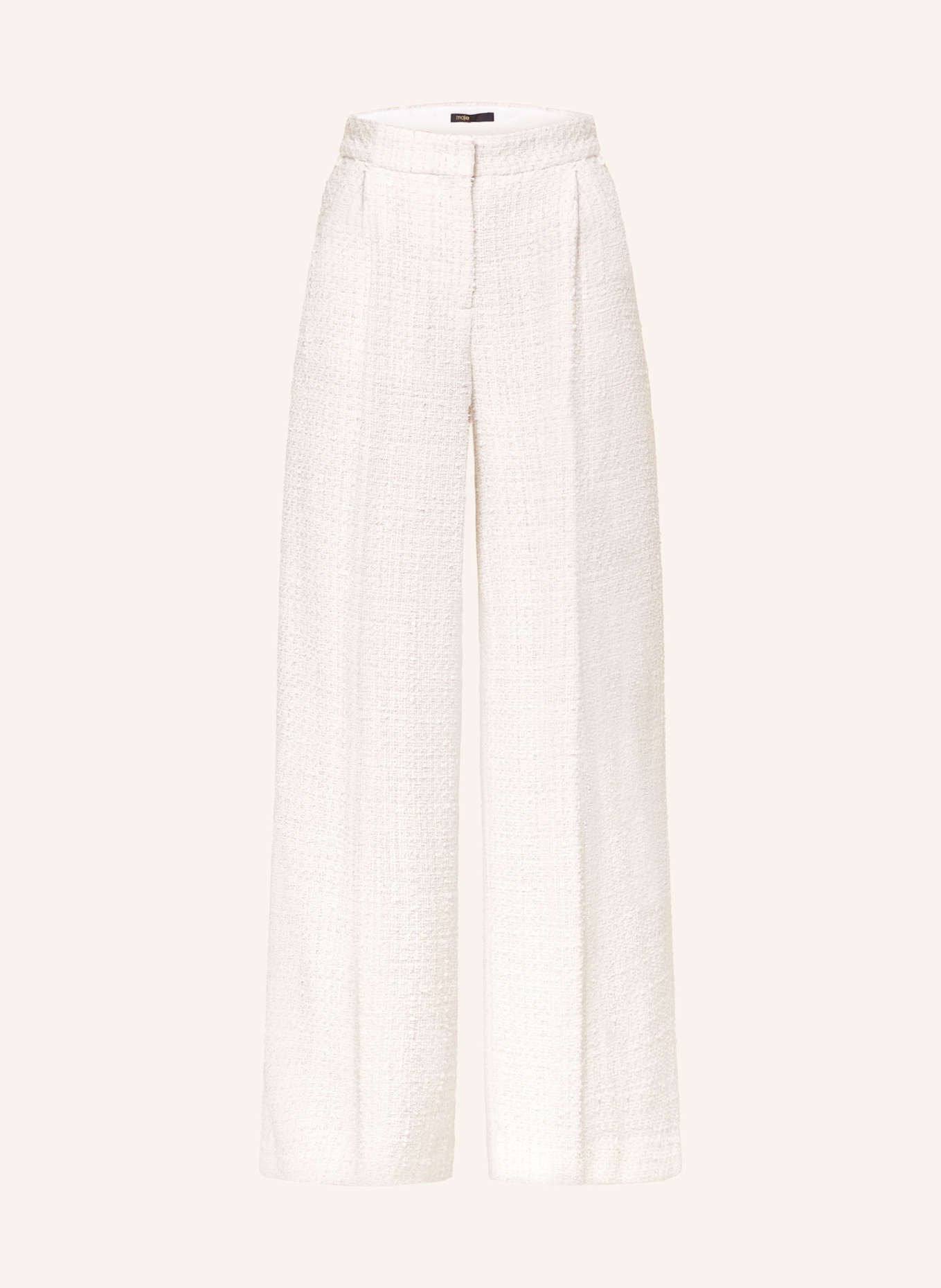 maje Marlenehose mit Bouclé und Glitzergarn: ECRU