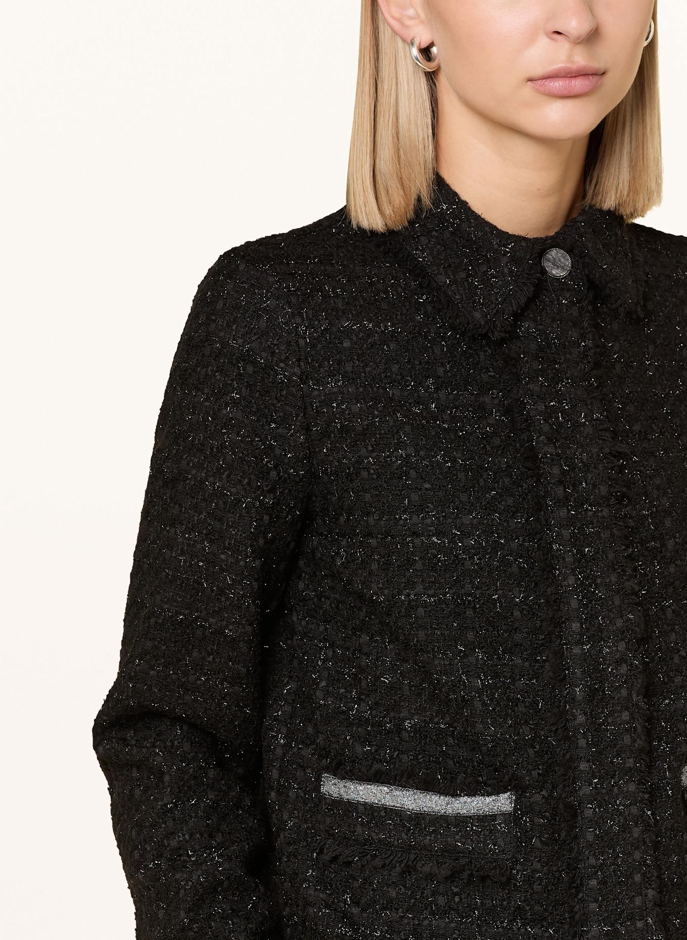 CARTOON Tweed jacket with glitter thread in black