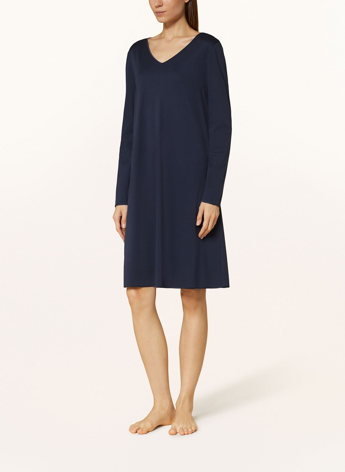 HANRO Nachthemd COTTON SILK: DUNKELBLAU
