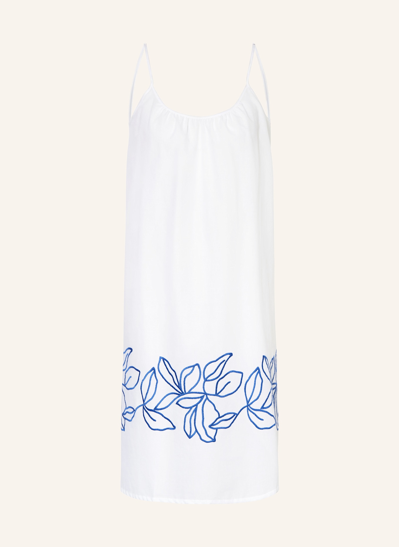 HANRO Nachthemd LIZ: WEISS/ BLAU
