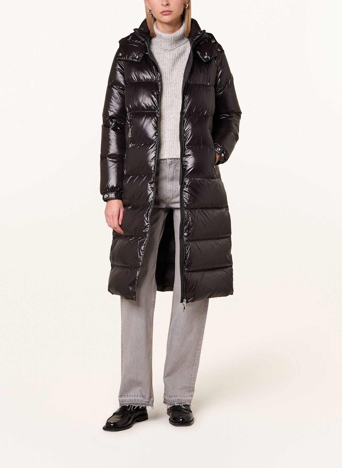 TOMMY HILFIGER Down jacket with removable hood: BLACK (Image 2)