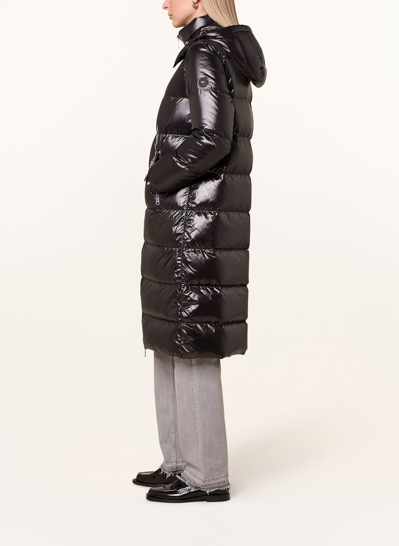 TOMMY HILFIGER Down jacket with removable hood: BLACK (Image 4)
