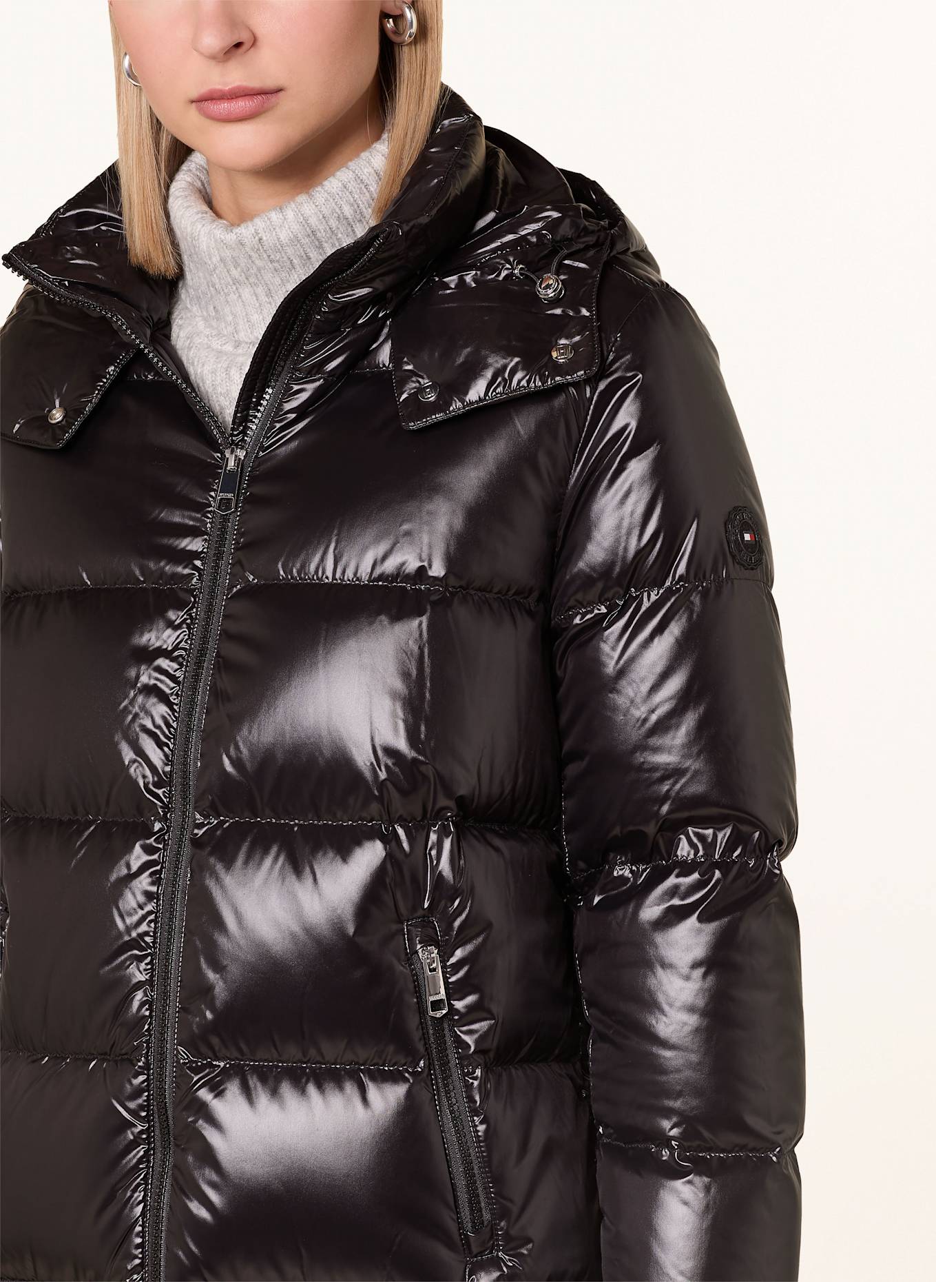 TOMMY HILFIGER Down jacket with removable hood: BLACK (Image 5)