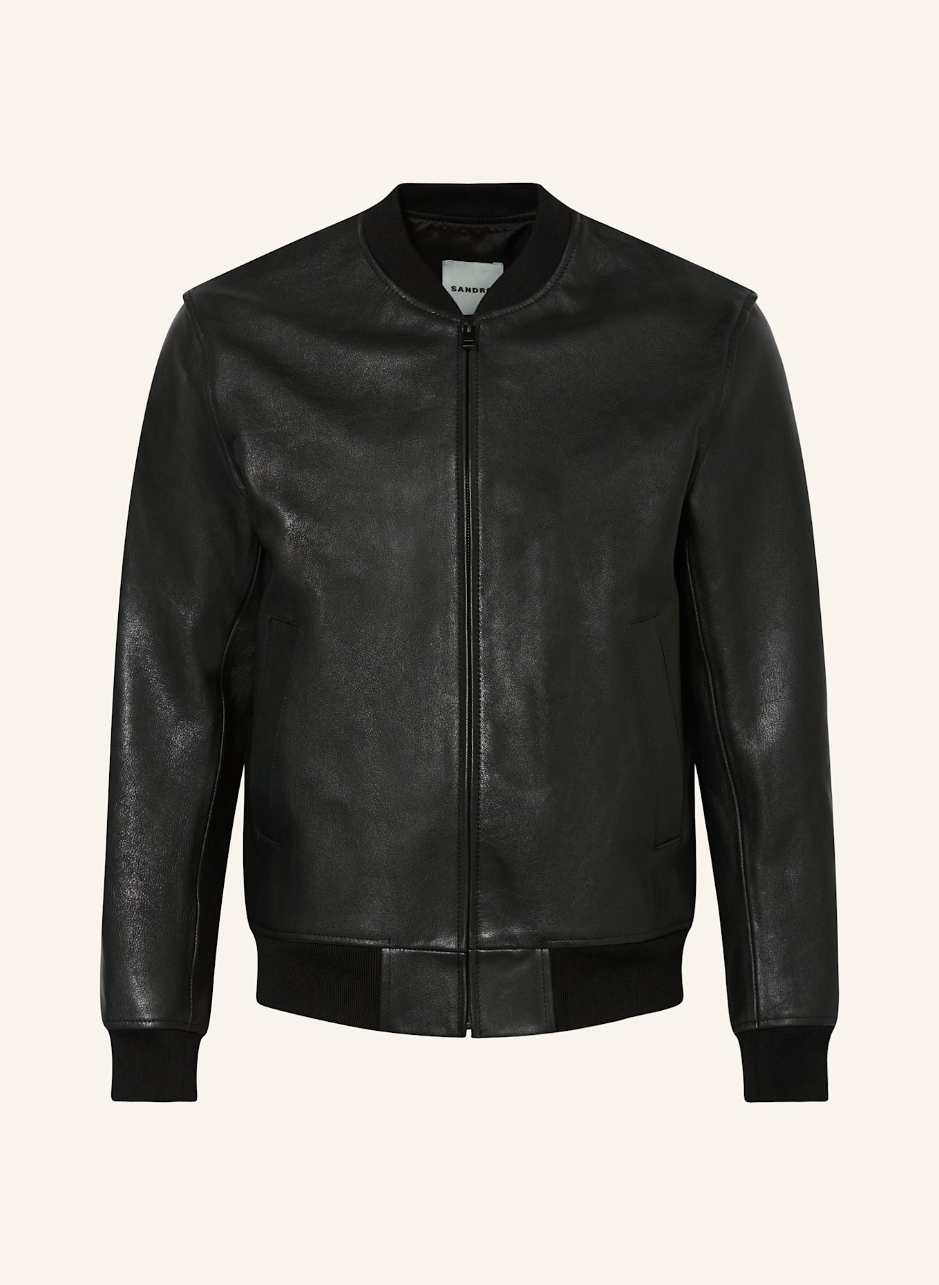 SANDRO Lederblouson: SCHWARZ