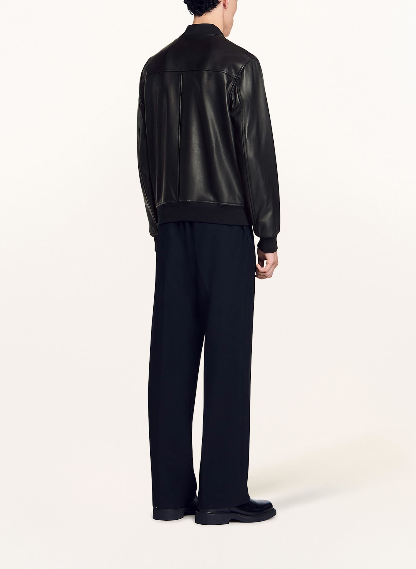 SANDRO Lederblouson: SCHWARZ