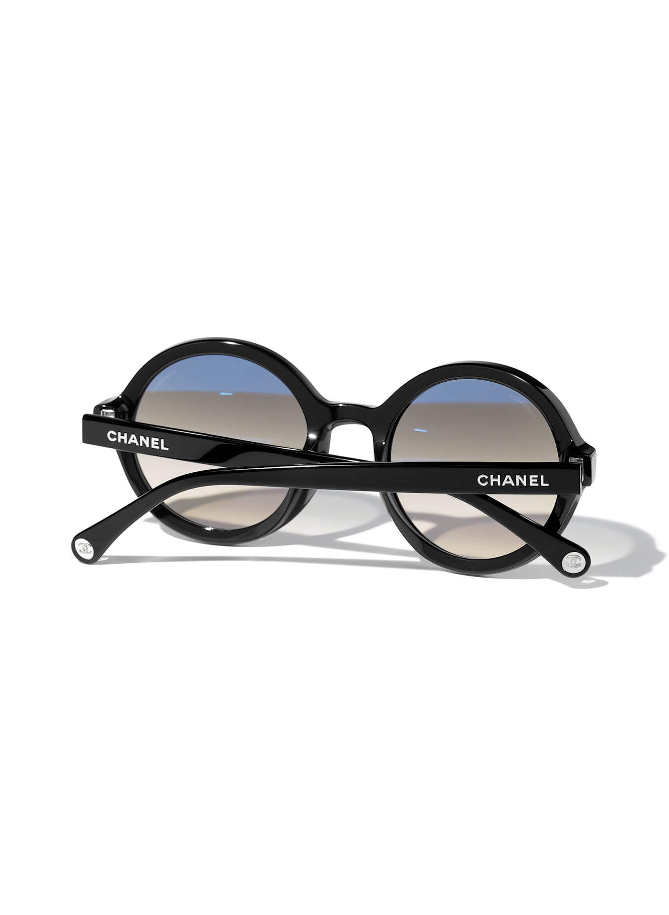 CHANEL Round sunglasses: C50132 - BLACK/ LIGHT GRAY GRADIENT
