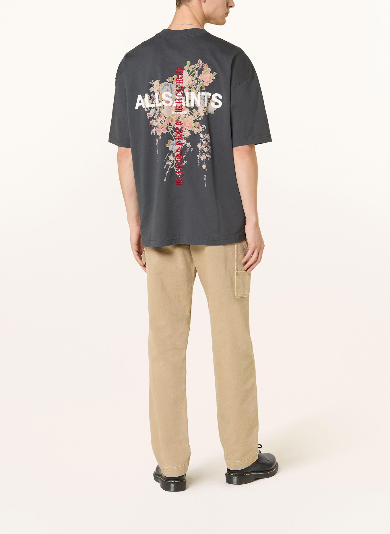 ALLSAINTS Oversized-Shirt ETERNAL: GRAU / WEISS / ROT