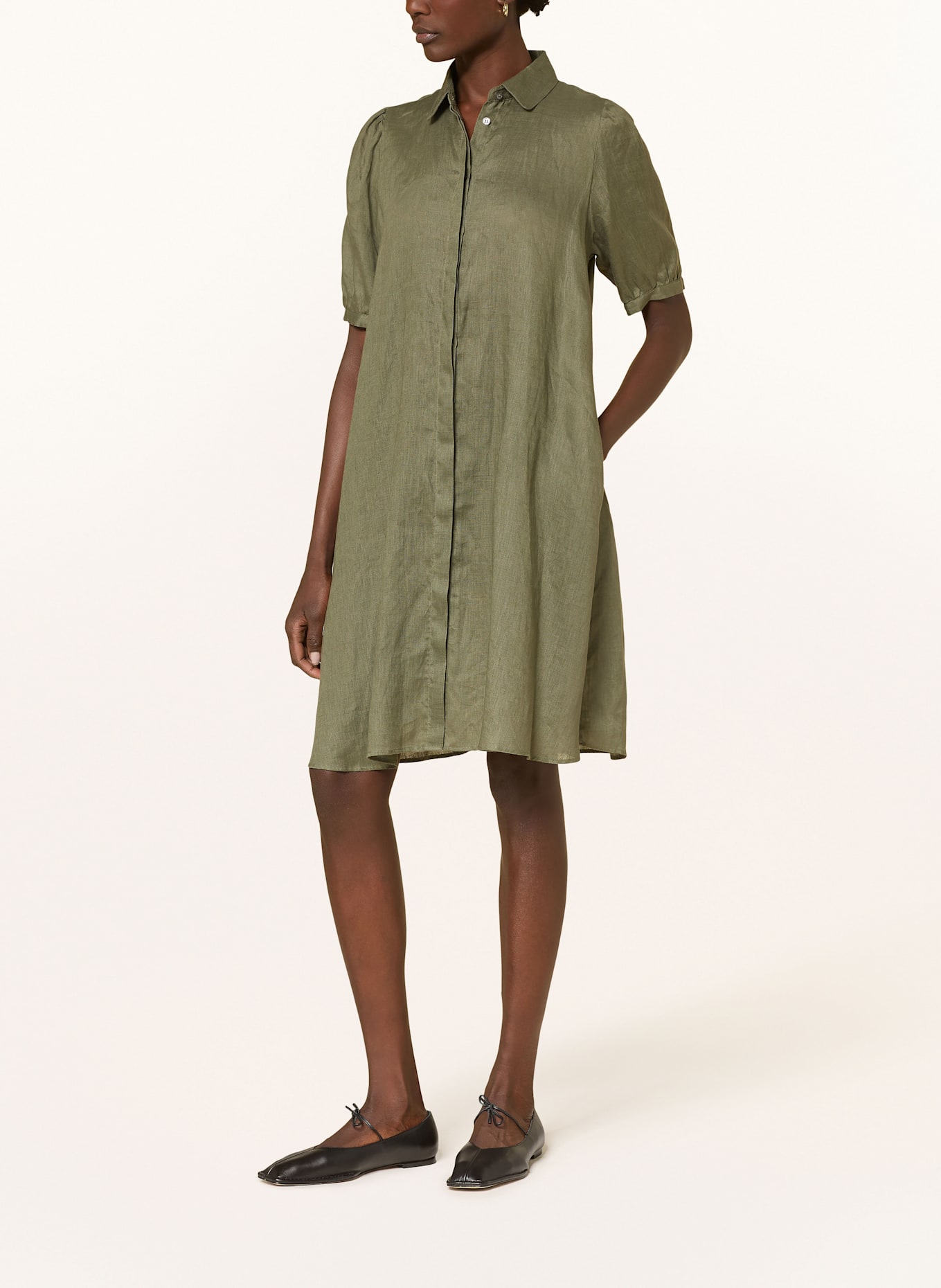 ROBERT FRIEDMAN Hemdblusenkleid FINIAL aus Leinen: KHAKI