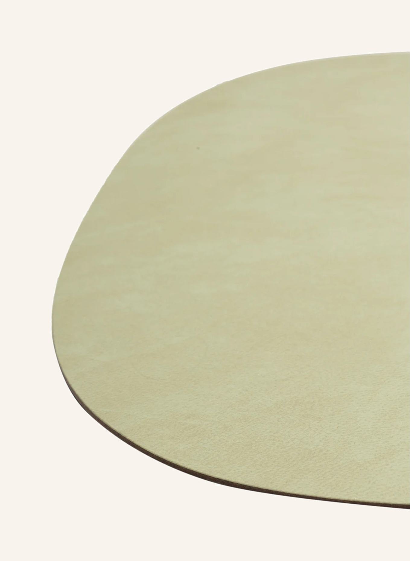 LINDDNA Tischset CURVE L aus Leder: HELLGRÜN