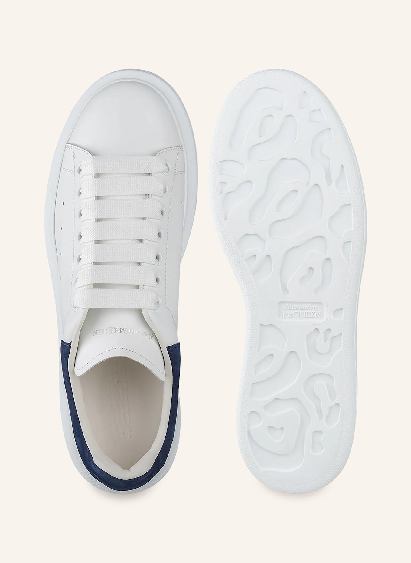 McQUEEN Sneaker: WEISS/ BLAU