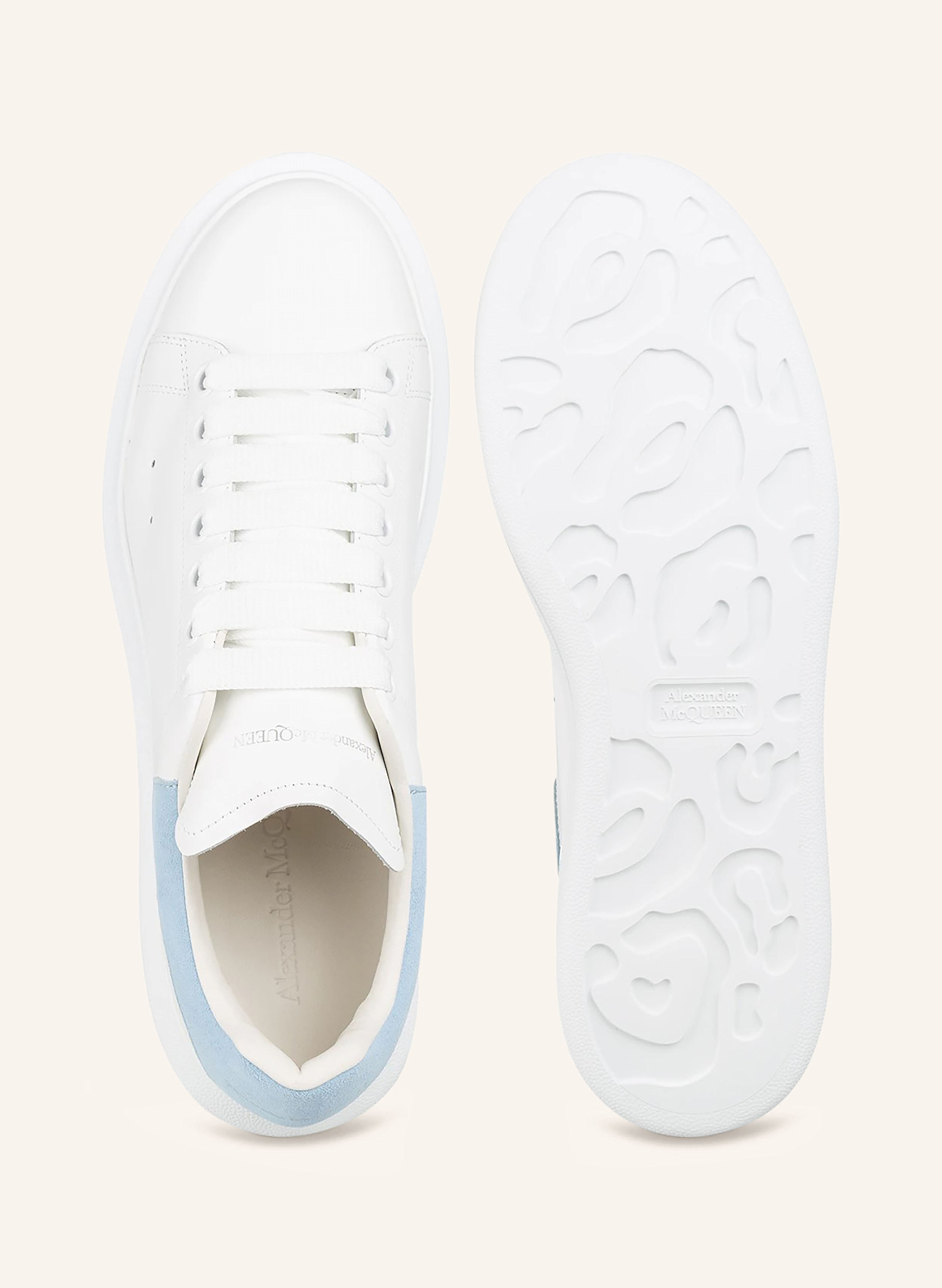 McQUEEN Sneaker: WEISS/ HELLBLAU