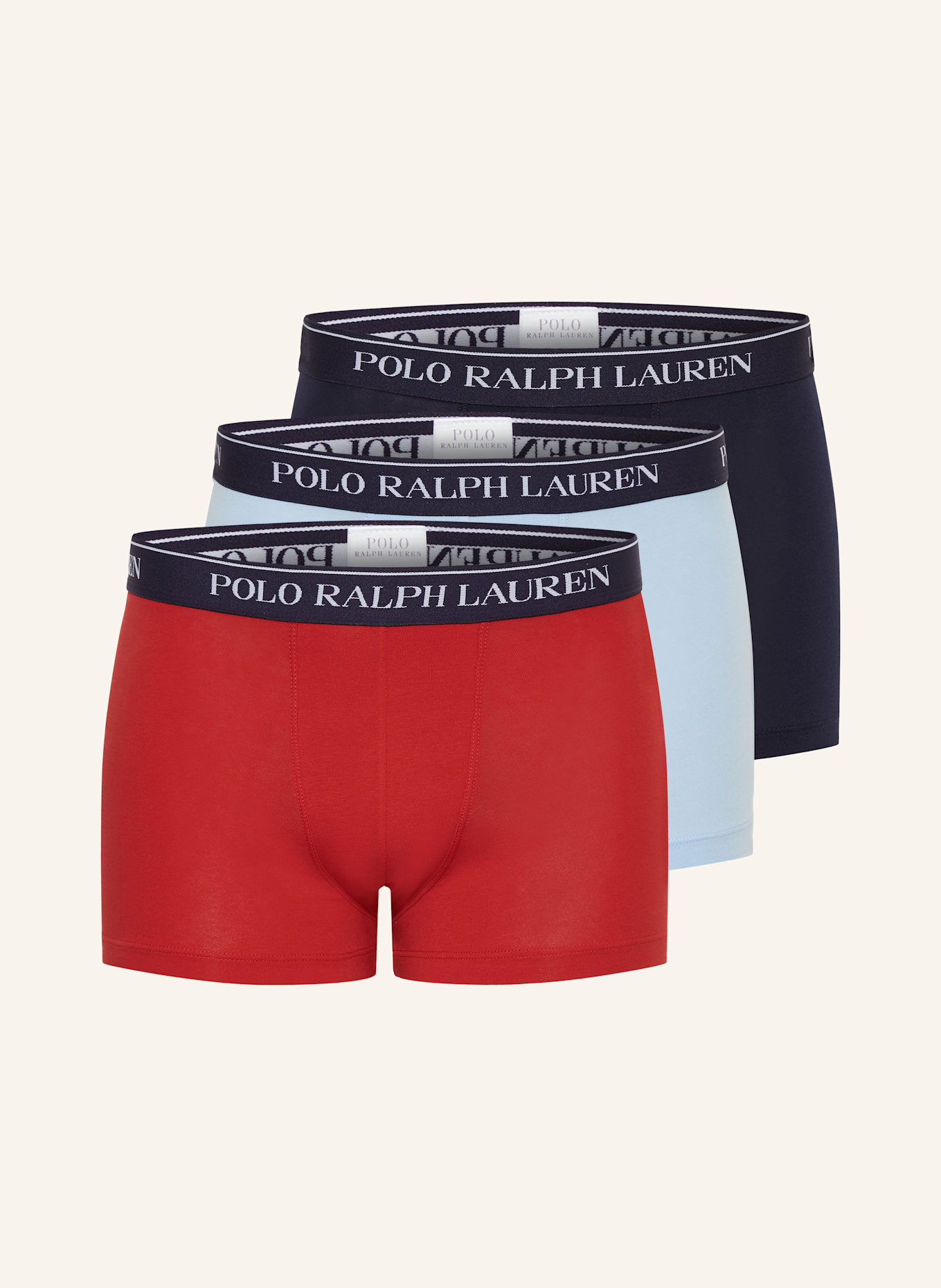 POLO RALPH LAUREN Bokserki, 3 szt.: JASNONIEBIESKI / GRANATOWY / CZERWONY
