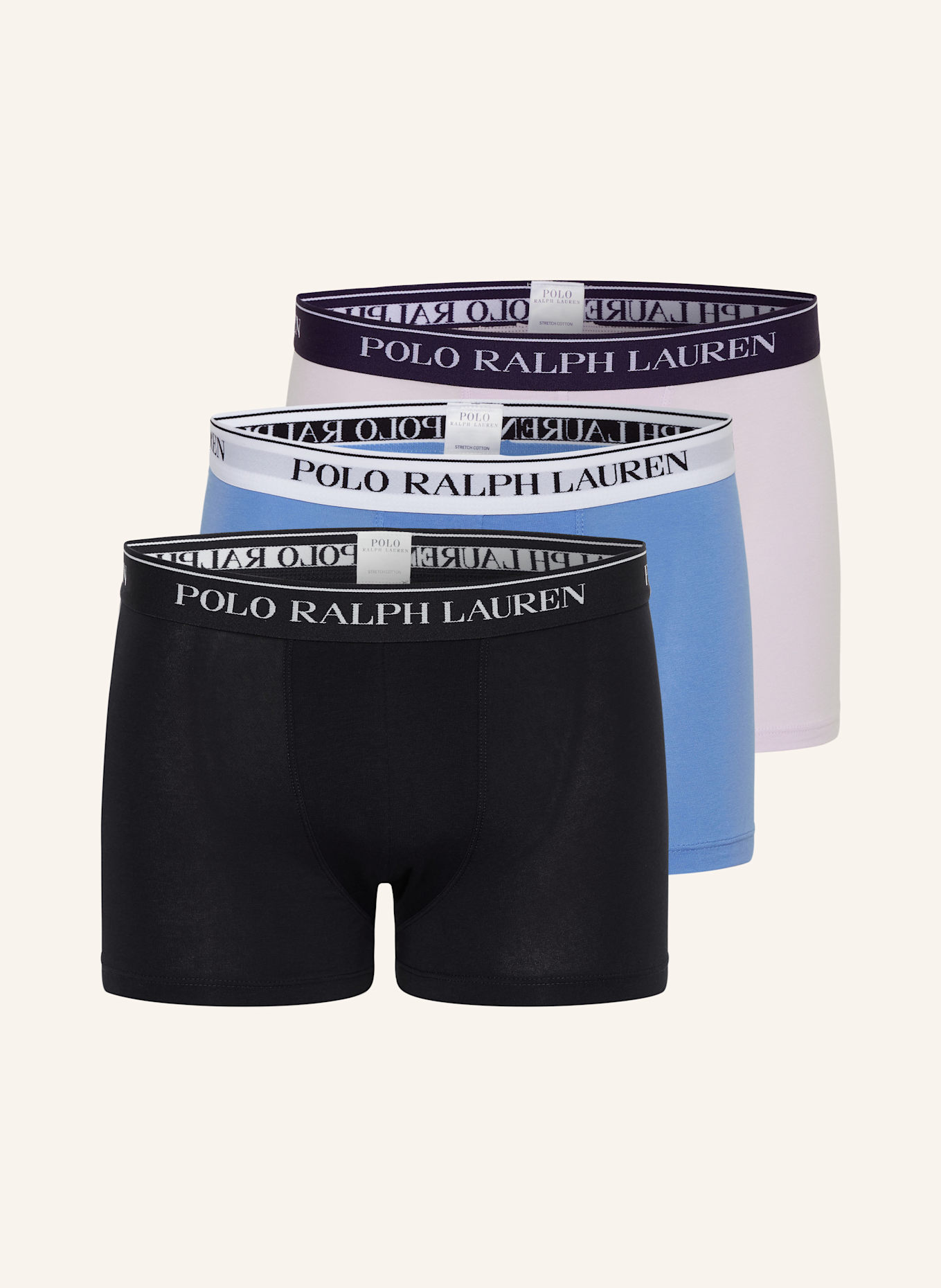 POLO RALPH LAUREN Bokserki, 3 szt.: JASNOFIOLETOWY / JASNONIEBIESKI / CZARNY
