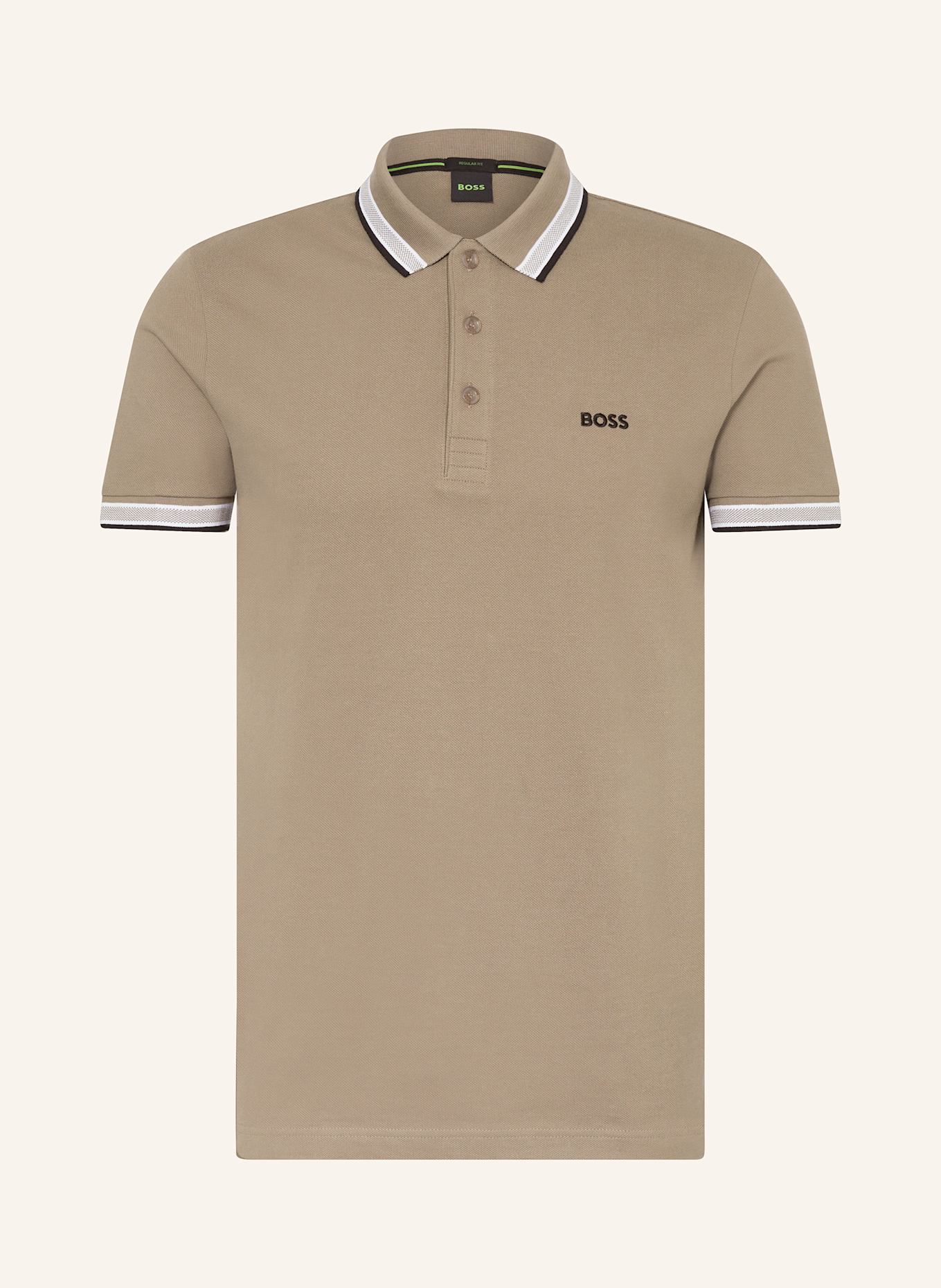 BOSS Polo piqué PADDY CURVED Coupe classique: KAKI
