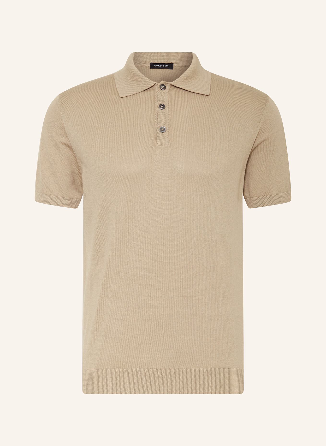 DRESSLER Strick-Poloshirt: BEIGE