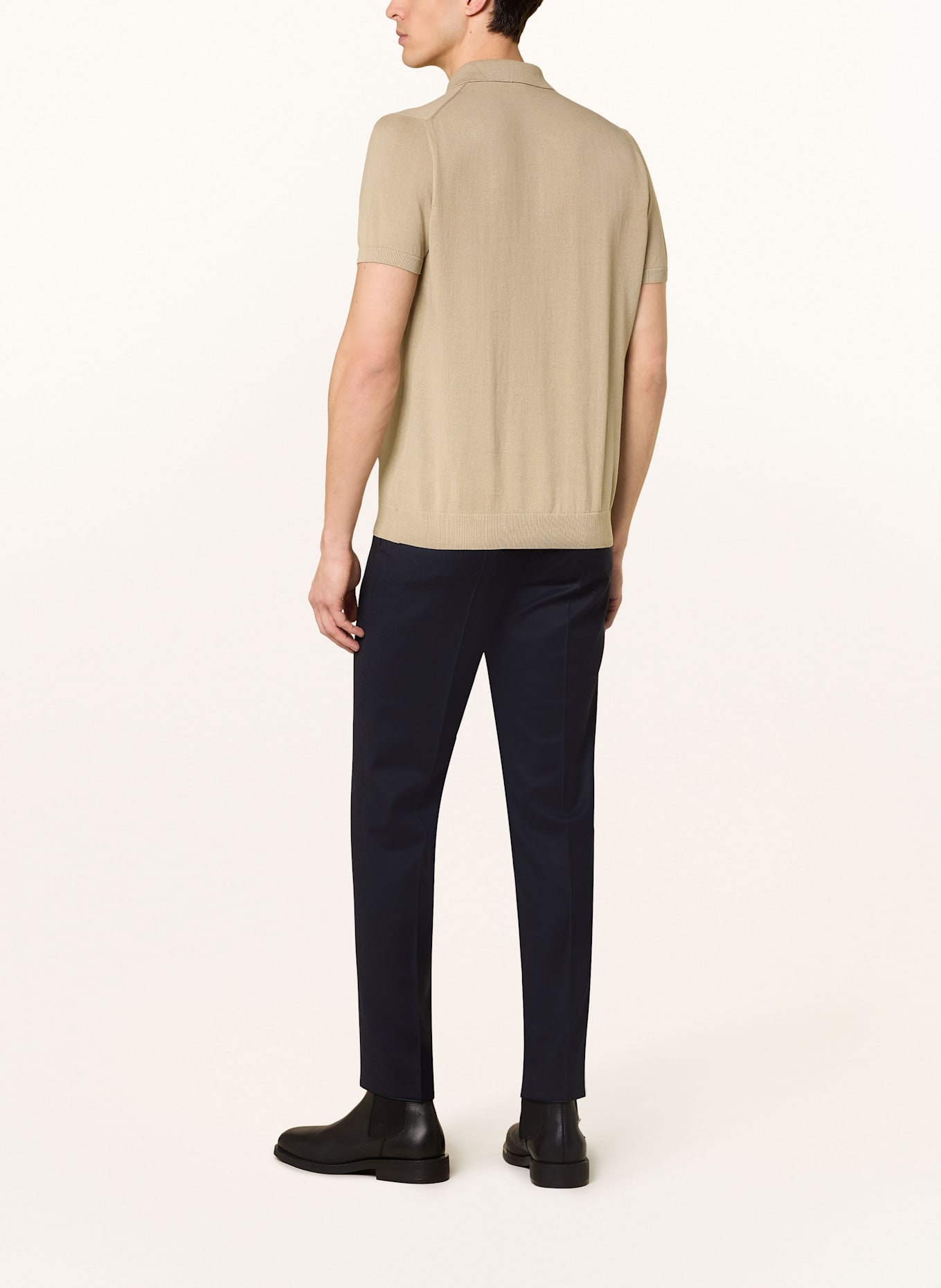 DRESSLER Strick-Poloshirt: BEIGE